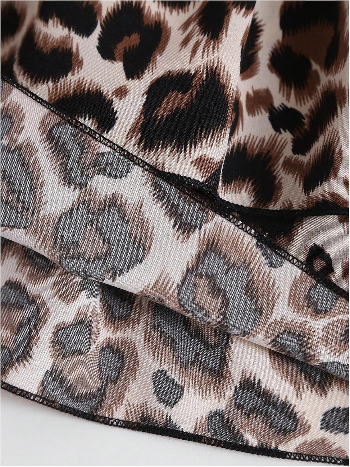 SweatyRocks Women's Y2K Cheetah Print Layered Ruffle Shirred High Waist Leopard Mini Short Skirts - Image 3