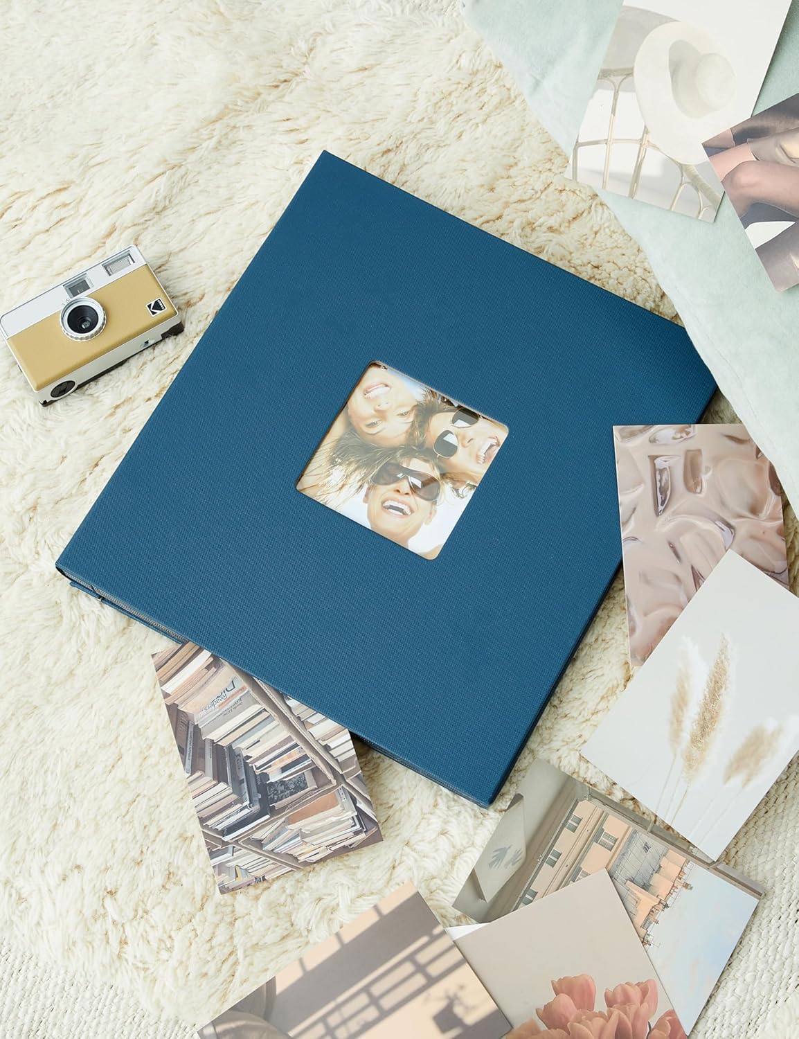 walther Design Photo Album Blue 400 Photos 10x15 cm Stock Album with Cover Punching, Fun EA-110-L