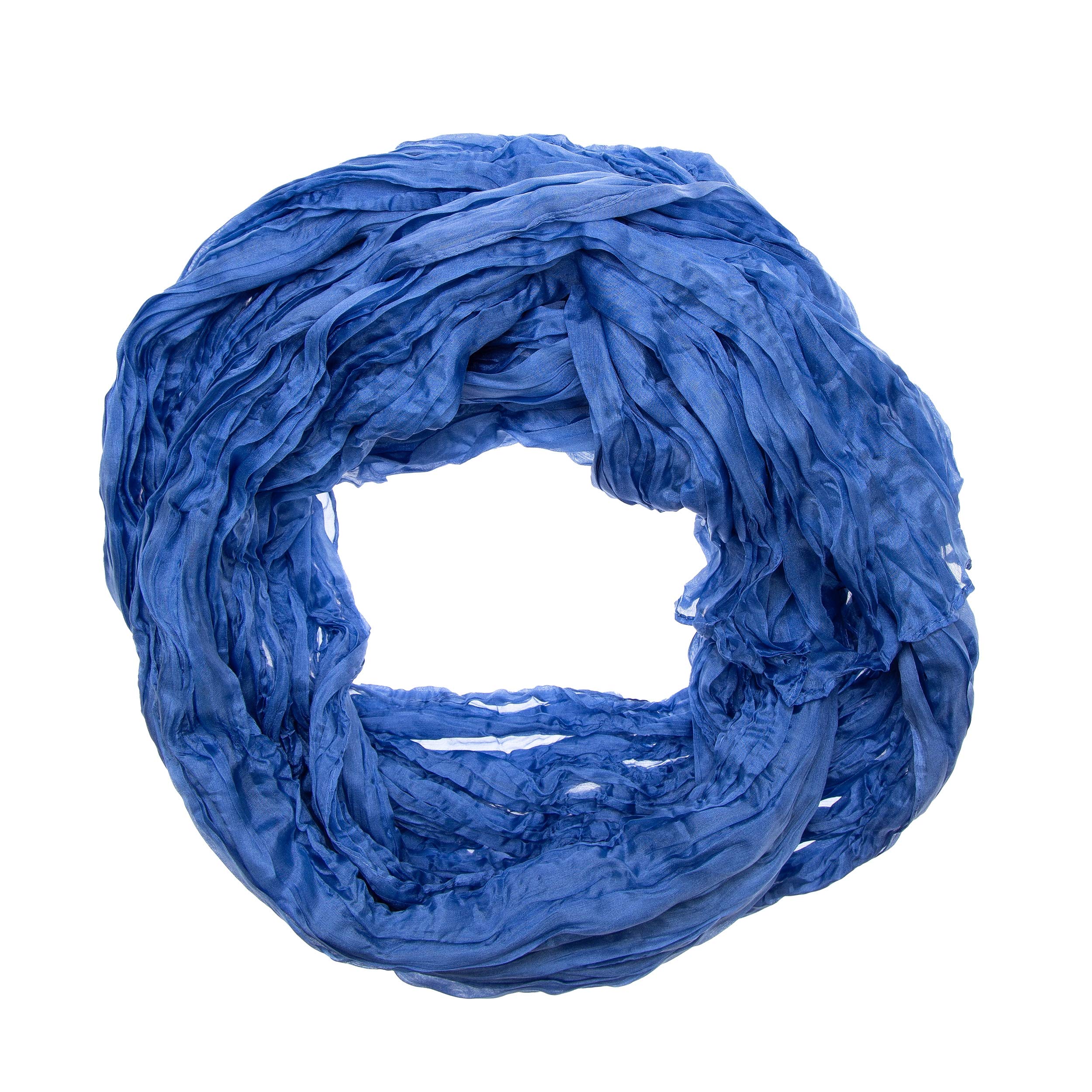 Silk Road Tinitex Usambara Écharpe en soie froissée XXL Bleu 180 x 90 cm, Usambara, 180 x 90 cm
