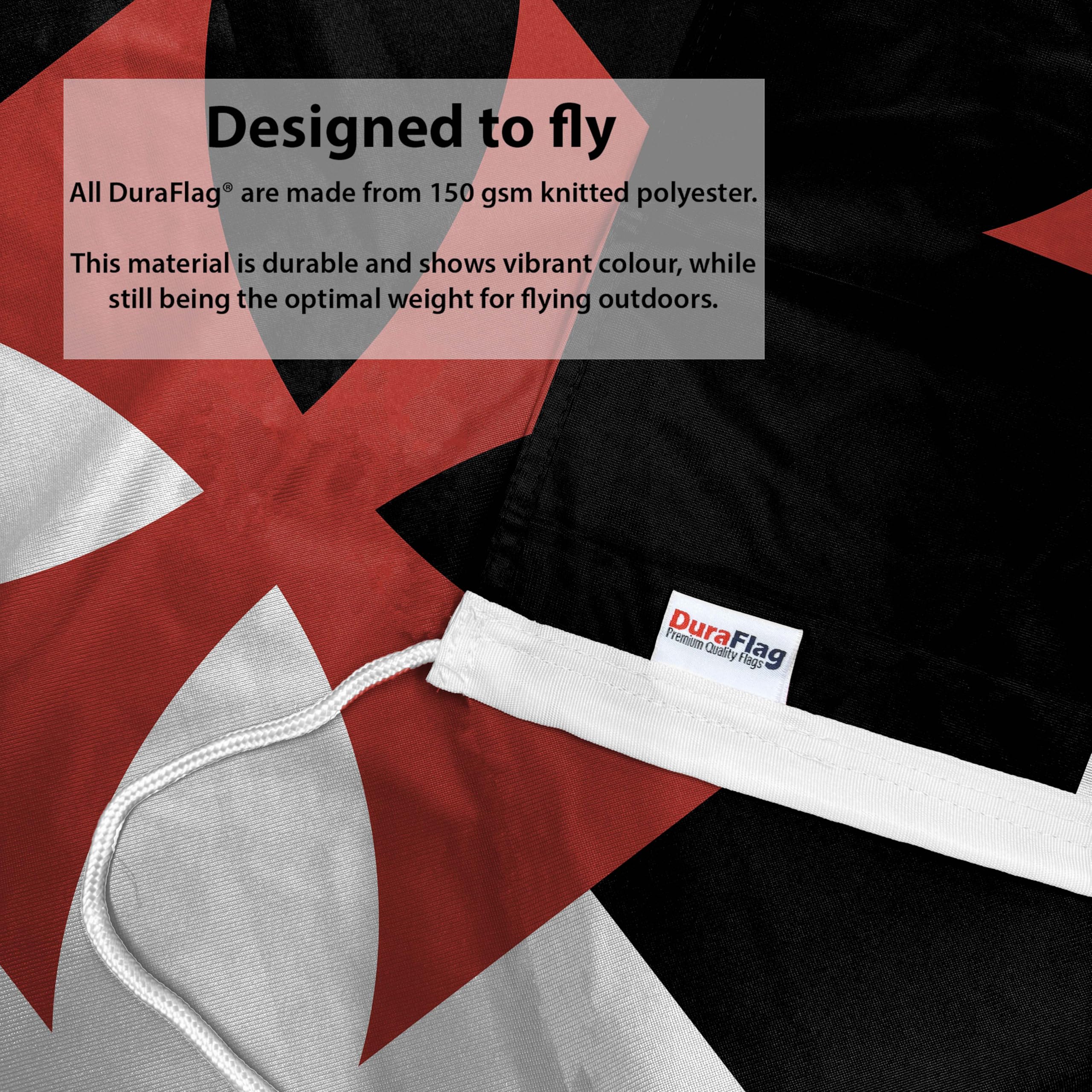 DuraFlag Crusades 5ft x 3ft Flag Premium Quality With Rope & Toggle Reinforced Stitching 150cm x 90cm Medieval Military Banner Heavy Duty Polyester Weatherproof Fade Resistant - Image 3