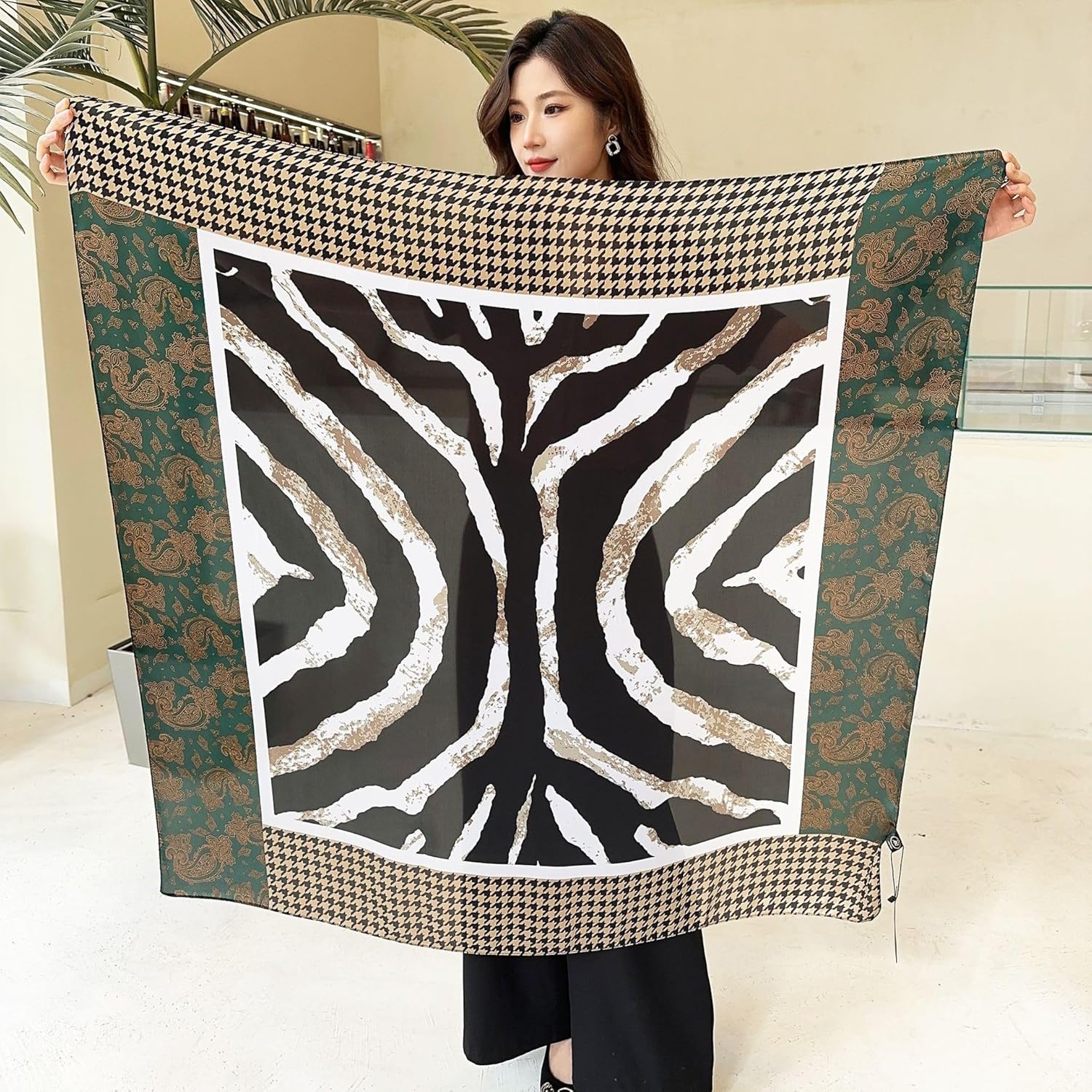 XL 43 Inch Extra Large Square Scarf Fashion Scarves Silk Feeling Hair Scarf Wrapping Scarfs Night Sleeping Headscarf - Image 7