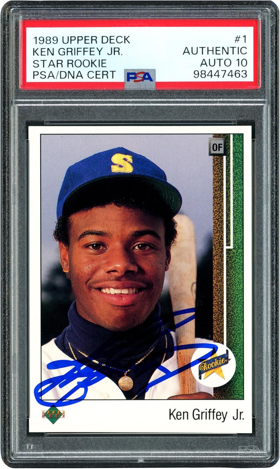 Ken Griffey Jr. Autographed 1989 U.p.p.e.r D.e.c.k Rookie Baseball Card #1 S.e.a.t.t.l.e Mariners Auto Grade Gem Mint 10 PSA/DNA Stock #238800