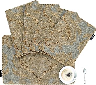 Placemats 30x45cm, Luxury Table Mats for Dining Room/Restaurant/Banquet/Festival Decoration (Set of 4, Blue)