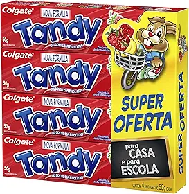 Colgate Creme Dental Infantil Tandy Morangostoso 50g 4 unidades