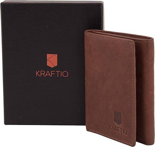 Miniatura 7 de KRAFTIQ AUSTIN - Cartera triple de cuero marrón curtido vegetal Marrón Vintage