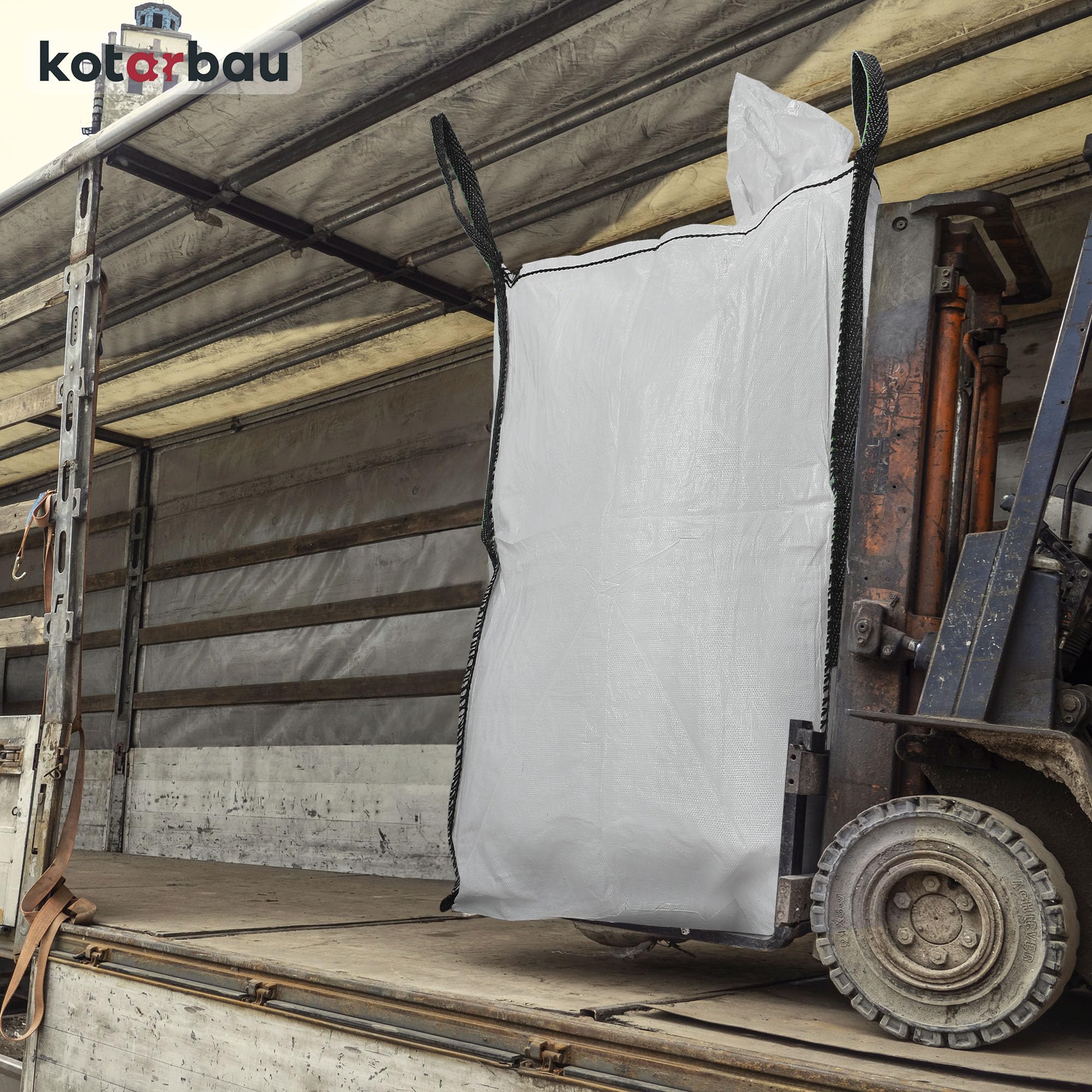KOTARBAU® 4 St Big Bag Säcke 90x90x160cm Gartenabfallsack Stabil Schürze und Auslauftrichter 1000kg PP Schwerlastsack Gartenabfallsäcke Gartentasche Abfallsäcke Schuttsäcke Bauschuttsäcke Garten Zubeh