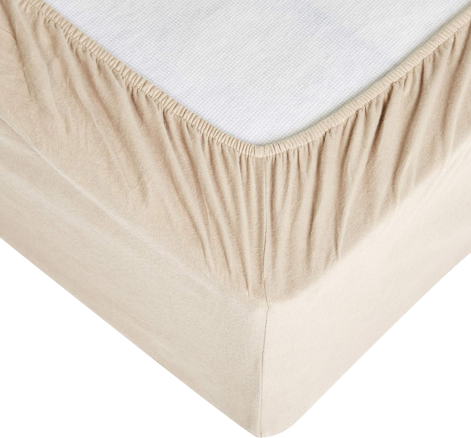 Amazon Basics Everyday Flannel Bed Sheet Set - Full, Taupe