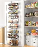 Moforoco 9-Tier Over The Door Pantry Organizer, Pantry Organization and Storage, Black Hanging Basket Wall Spice Rack Seasoning Shelves, Home & Kitchen