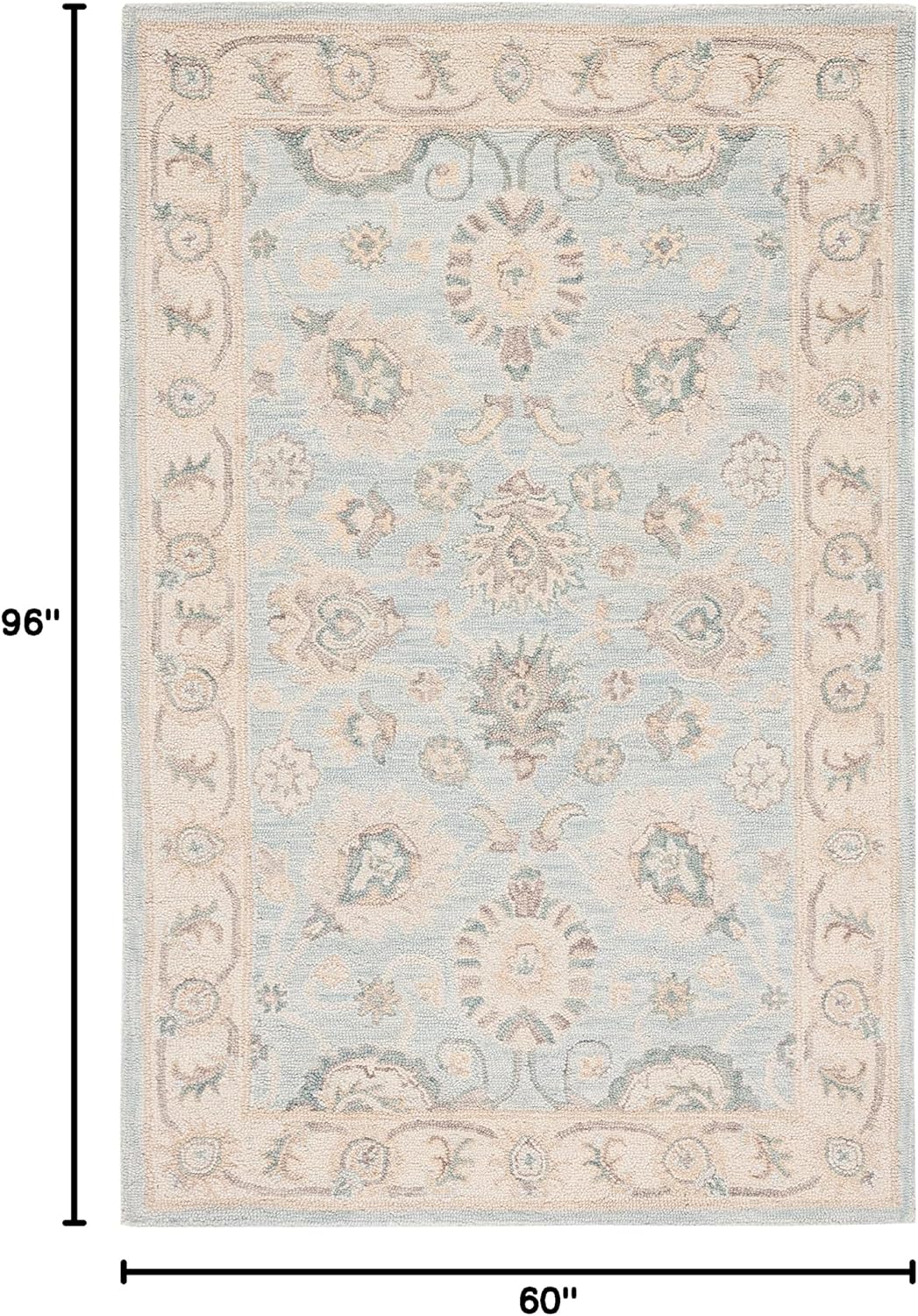 SAFAVIEH Blossom Collection 5' x 8' Grey/Multi BLM702F Handmade Premium Wool Area Rug