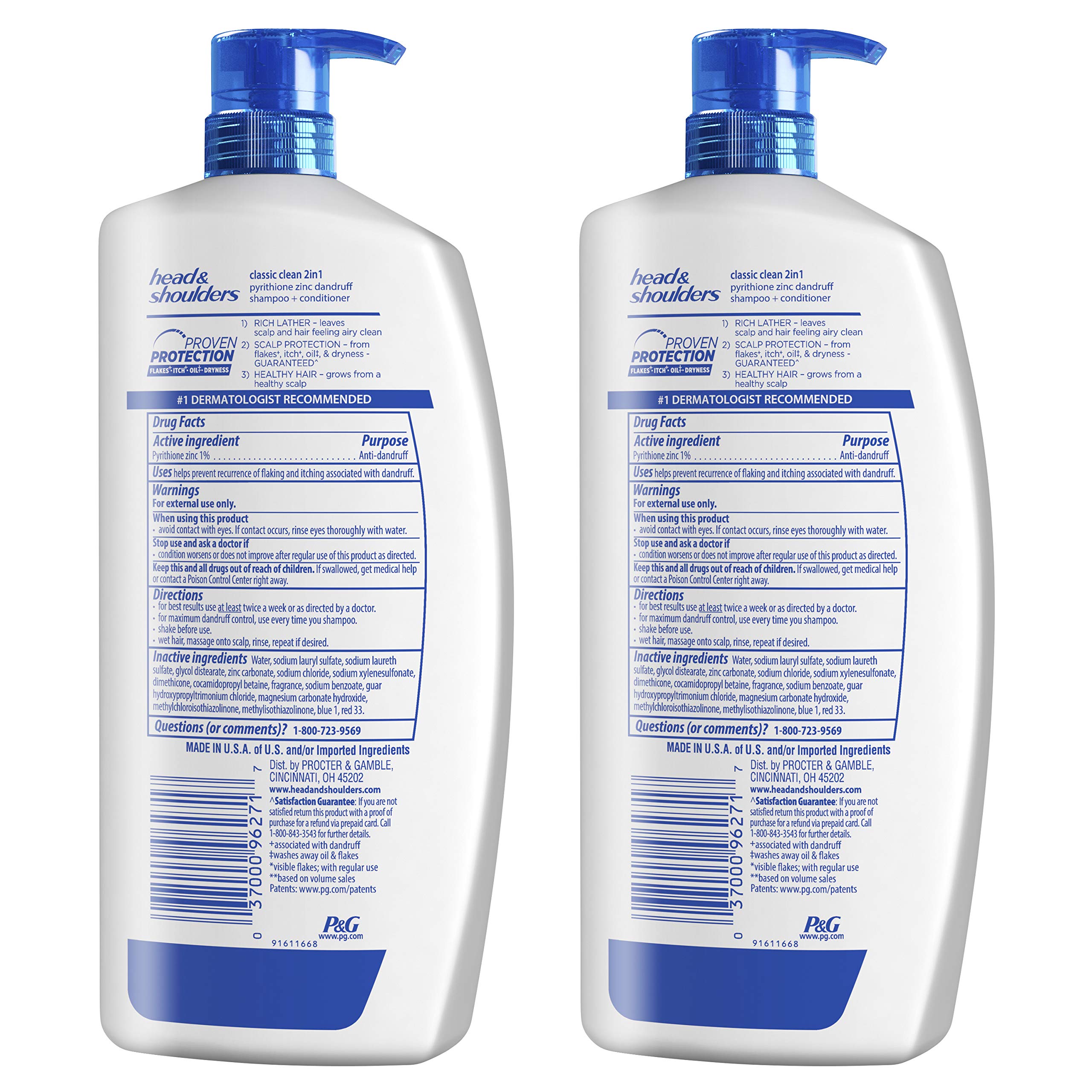 Head and Shoulders Shampoo and Conditioner 2 in 1, Anti Dandruff