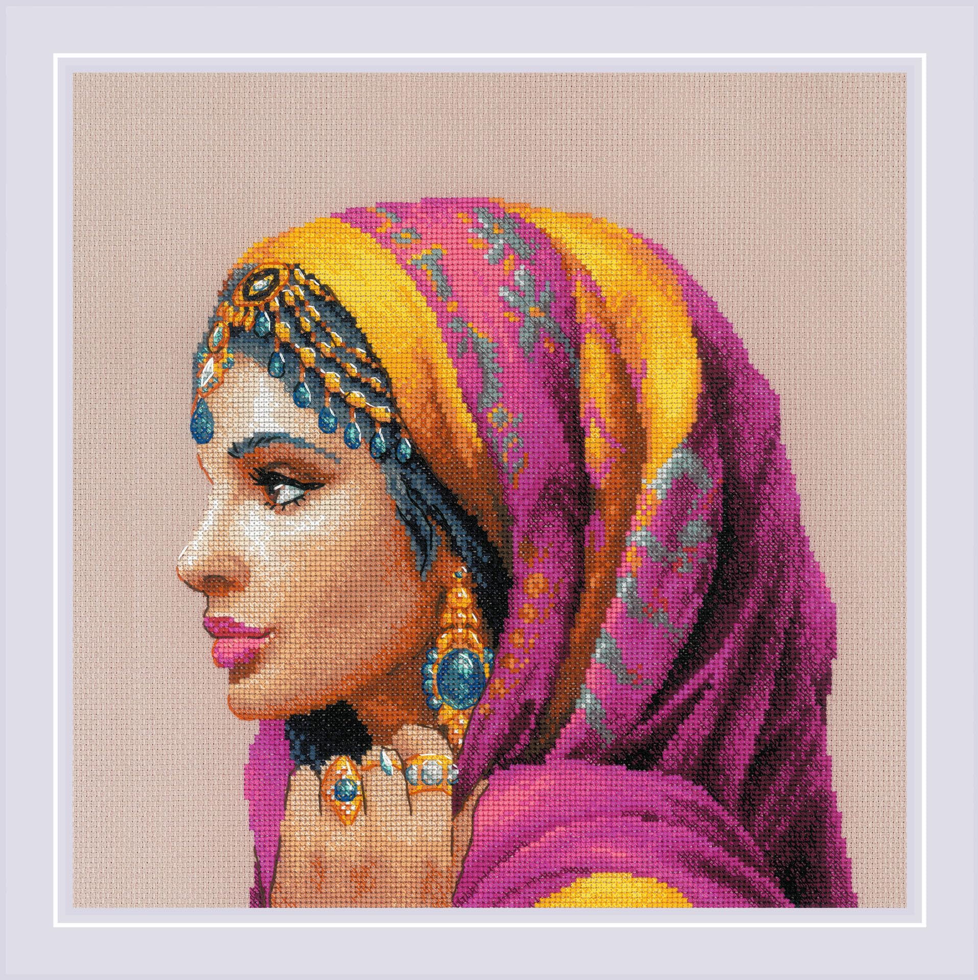 Riolis Women's Multicolor - Amazing Middle East 2248, Cross Stitch Kits 11¾"X11¾, Cross Stitch Kits For Beginners & Advanced, Crossstitching Kits Adult, Counted Stitching Kits, Embroidery Kit