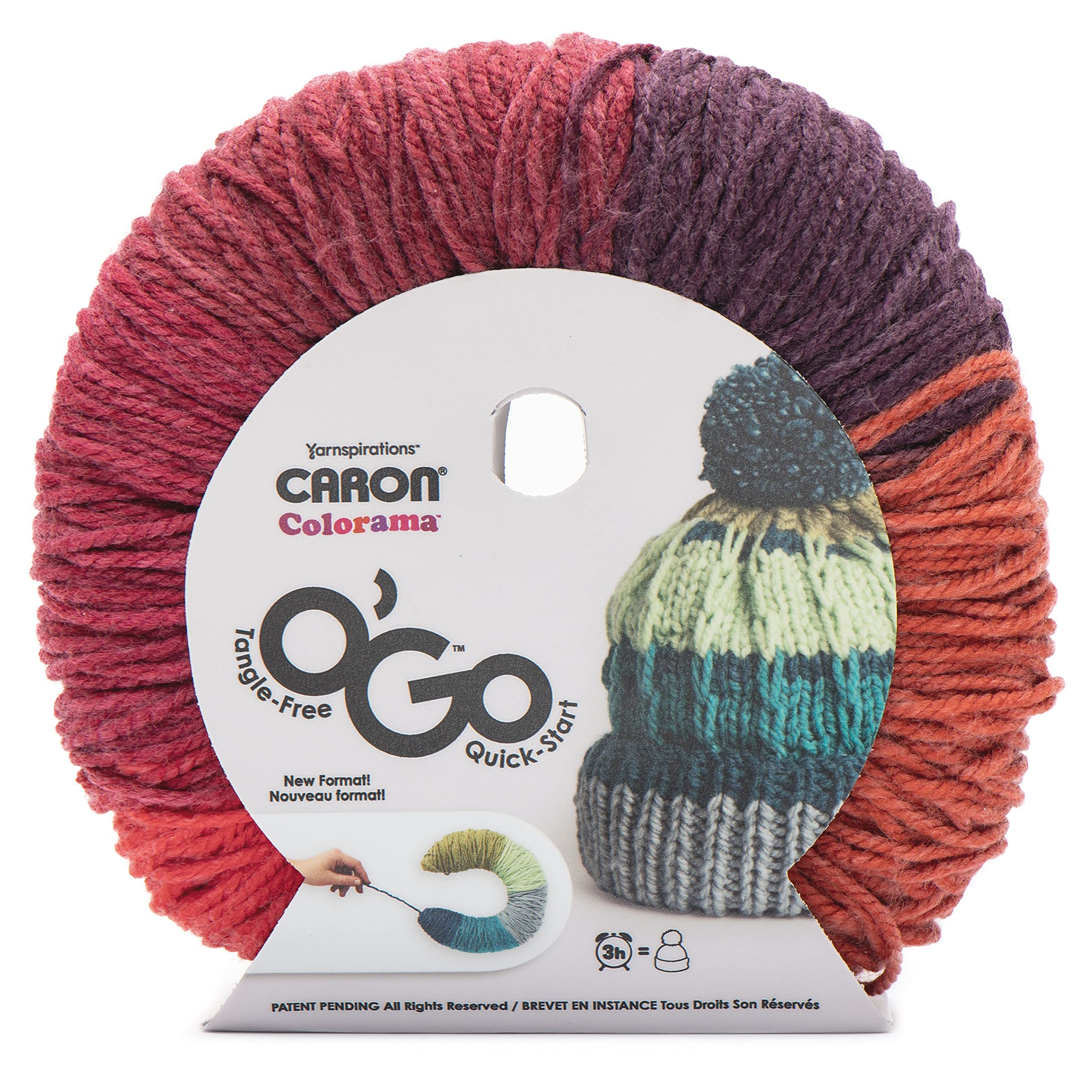 Caron COLORAMA O'GO Bulky Yarn - 180g Acrylic Striping Yarn For Knitting & Crochet