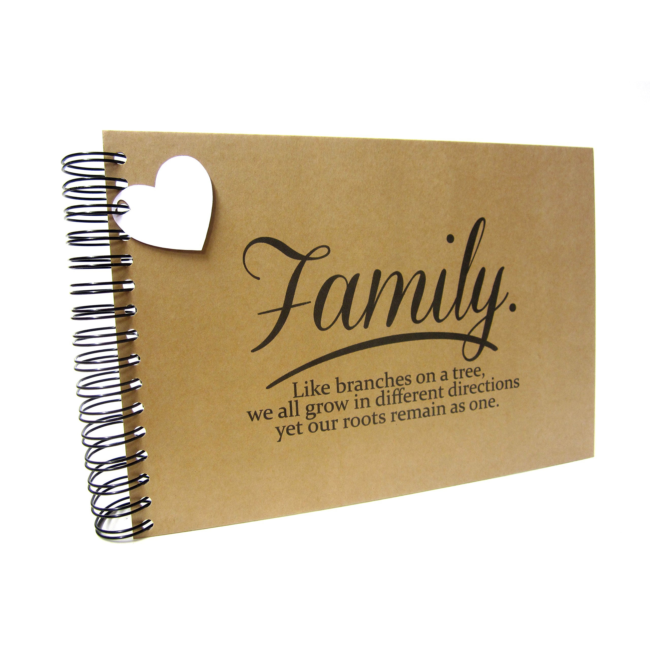 A5 A4 Family Tree Roots Scrapbook, Landscape, Card Pages, Photo Album, Keepsake (A4 (White Card))