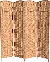 Vista 58 de Red Lantern Divisor de habitación de 4 paneles blanco con tejido de diamante de 7 pies de alto