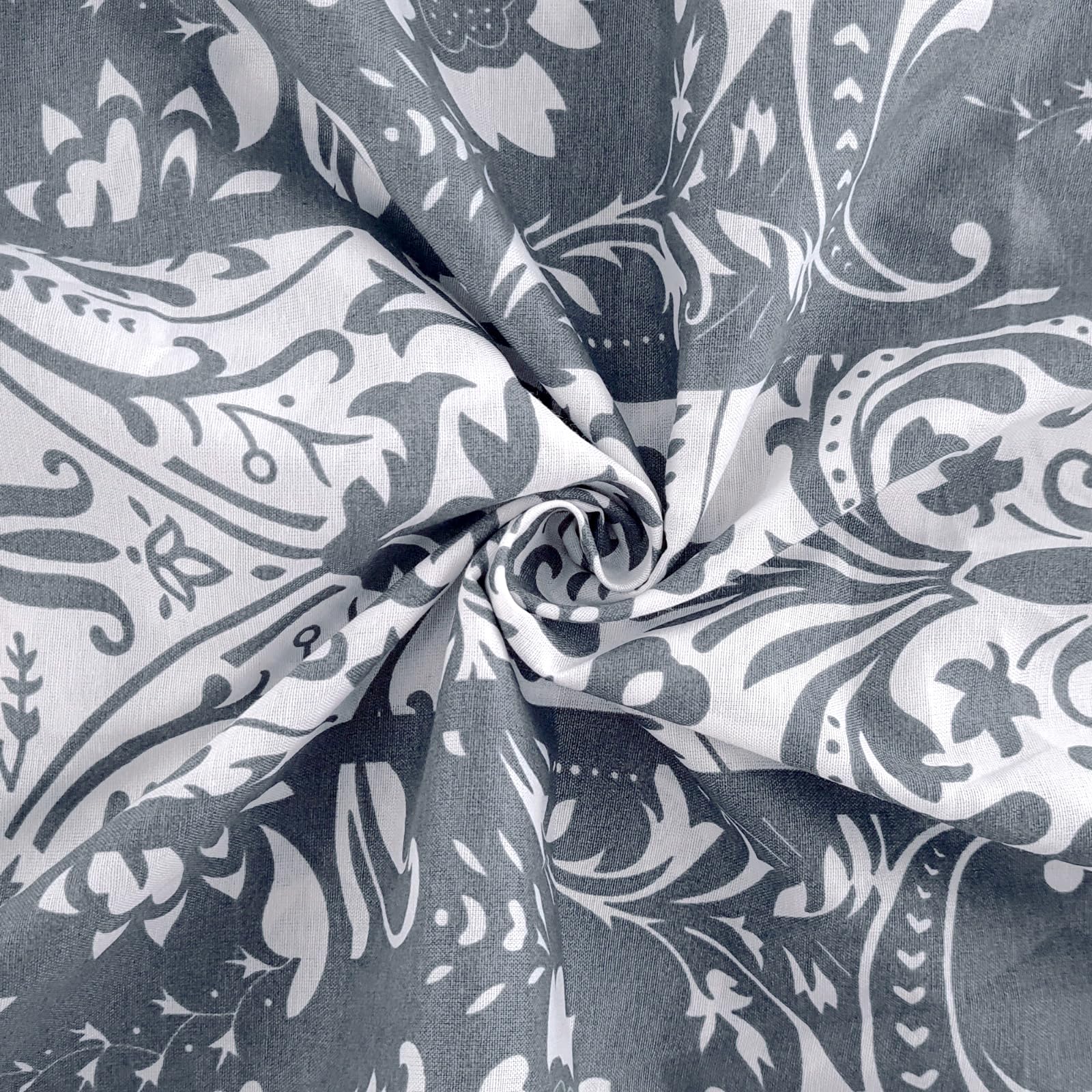 Divine Casa 144 TC 100% Cotton Single Bedsheet with 1 Pillow Cover | Soft Breathable Wrinkle Free Bed Sheet Set | Printed Bedding for Bedroom | 145 x 223 cm (Cream & Sky Blue, Floral) 3