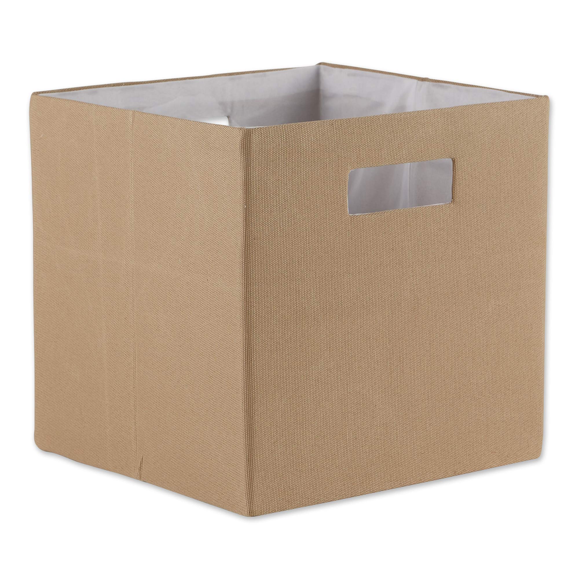 DII Collapsible Polyester Storage Cube, Solid, Lightweight and Durable, Large Square, 13x13x13, Stone