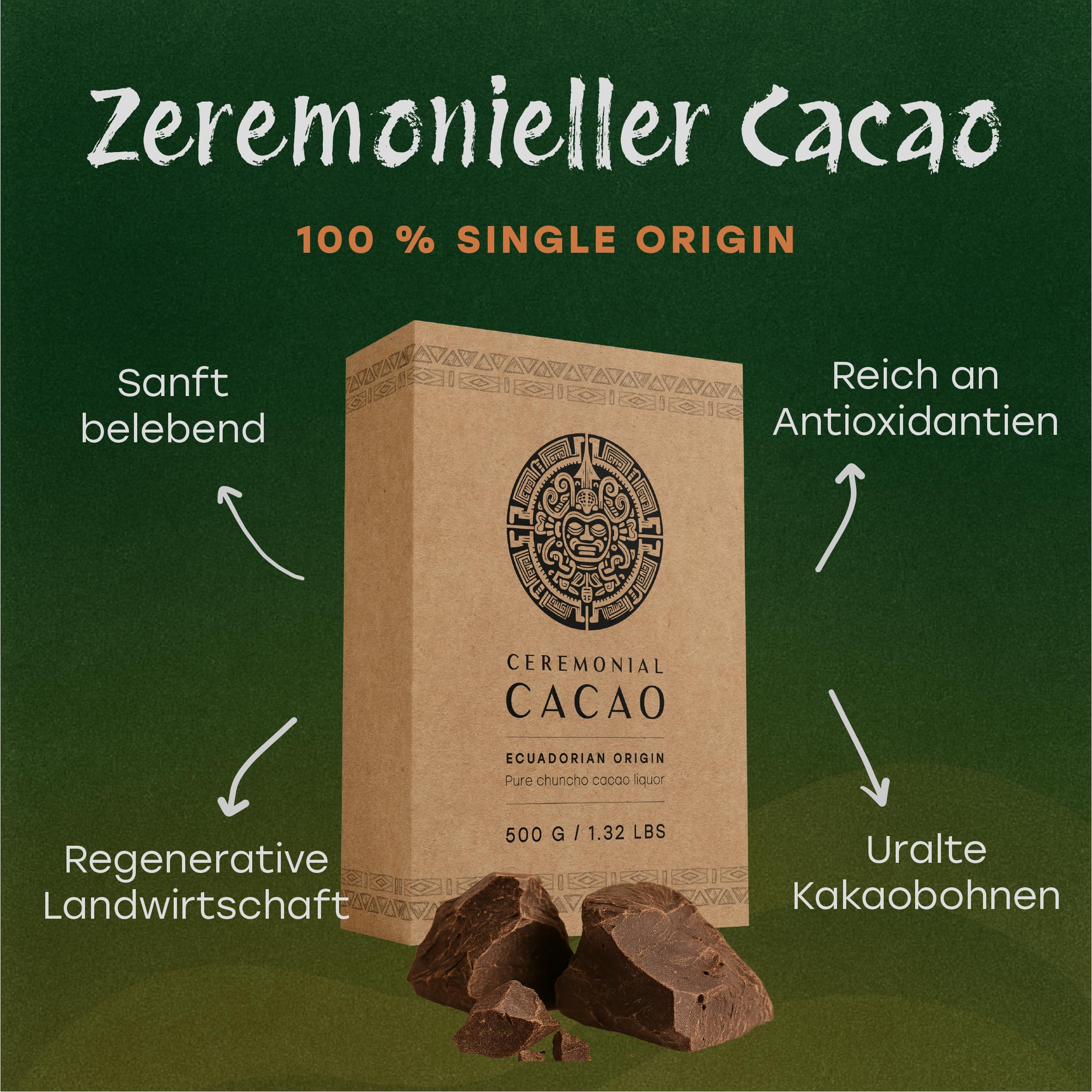 Zeremonieller Kakao 500 g Ecuadorianische Rohschokolade Nacional Bean ungesüßter Semveta