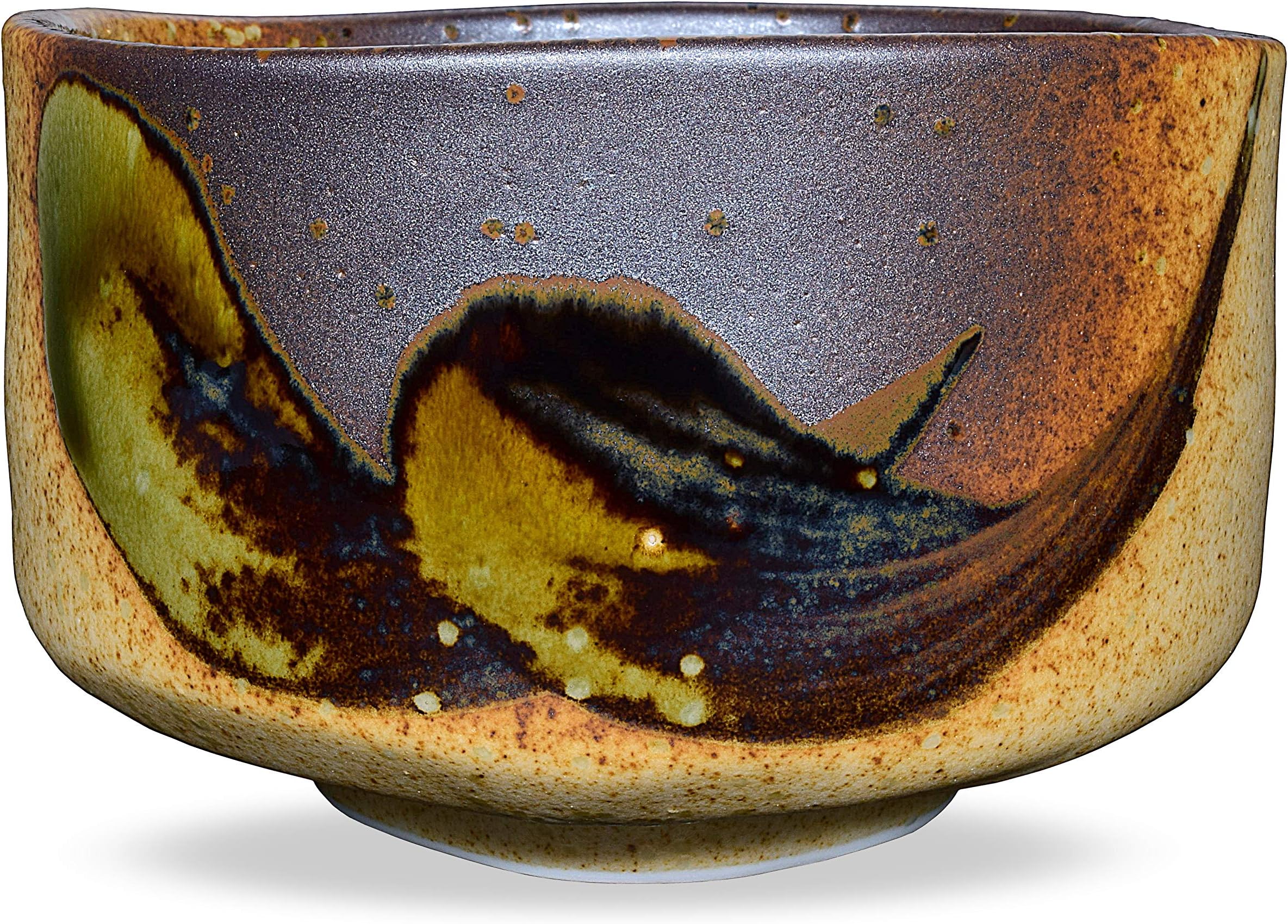 Japanese Handcrafted Matcha Tea Bowl Brown, Matcha Tea Cup Ceremony, Authentic Pottery, Shigaraki Oribe Chawan