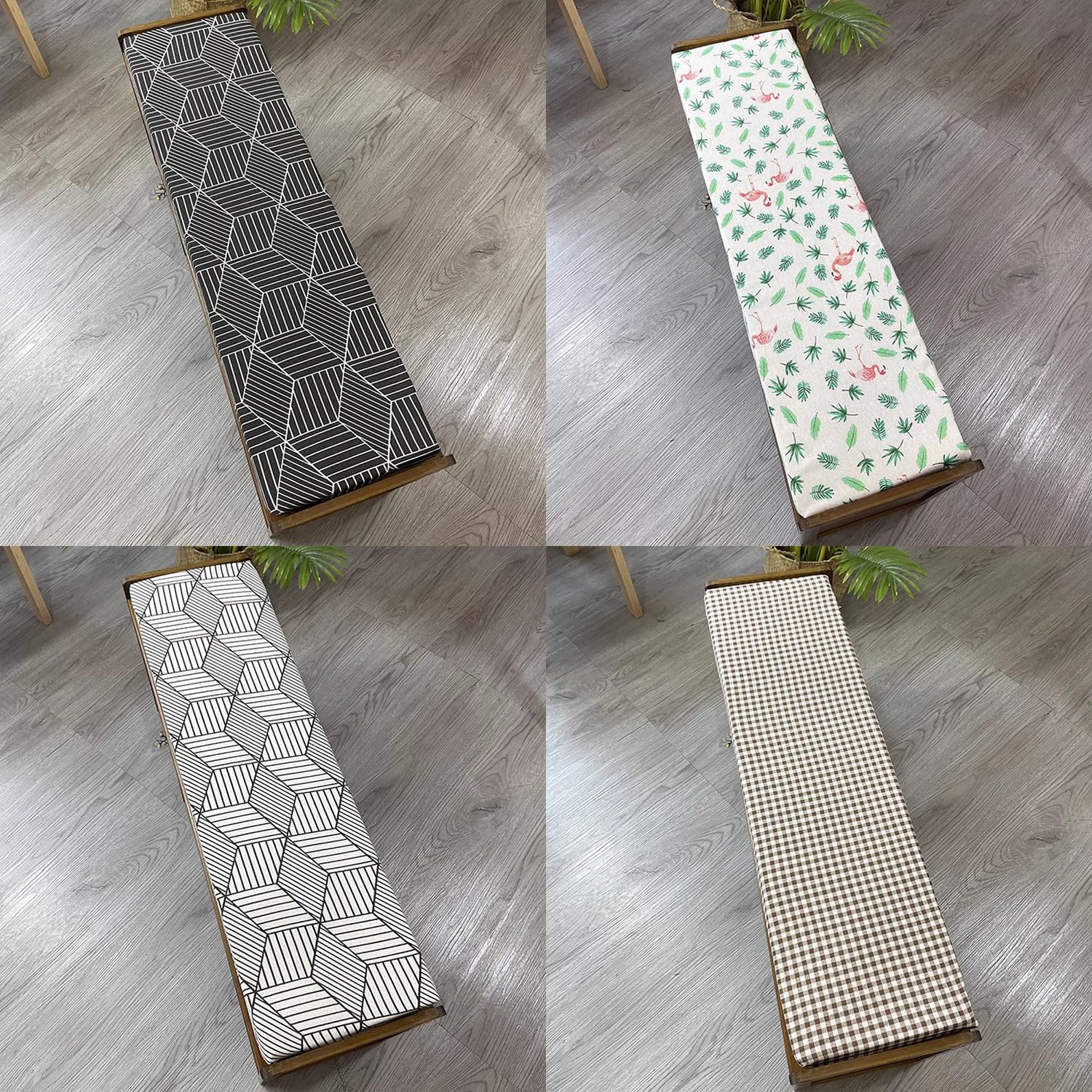 Cuscino per panca da giardino, 2/3 posti, spessore cuscino per panca da giardino, antiscivolo, per patio, cucina, interni ed esterni (grigio scuro, 80 x 30 cm