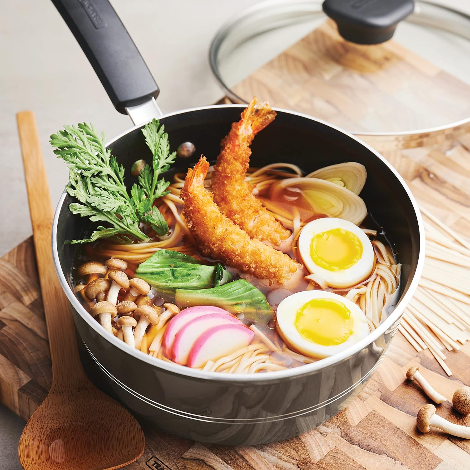 Tramontina Sicilia 2.5-Quart Non Stick Sauce Pan with Glass Lid, Aluminum Nonstick Saucepan (Hazelnut)