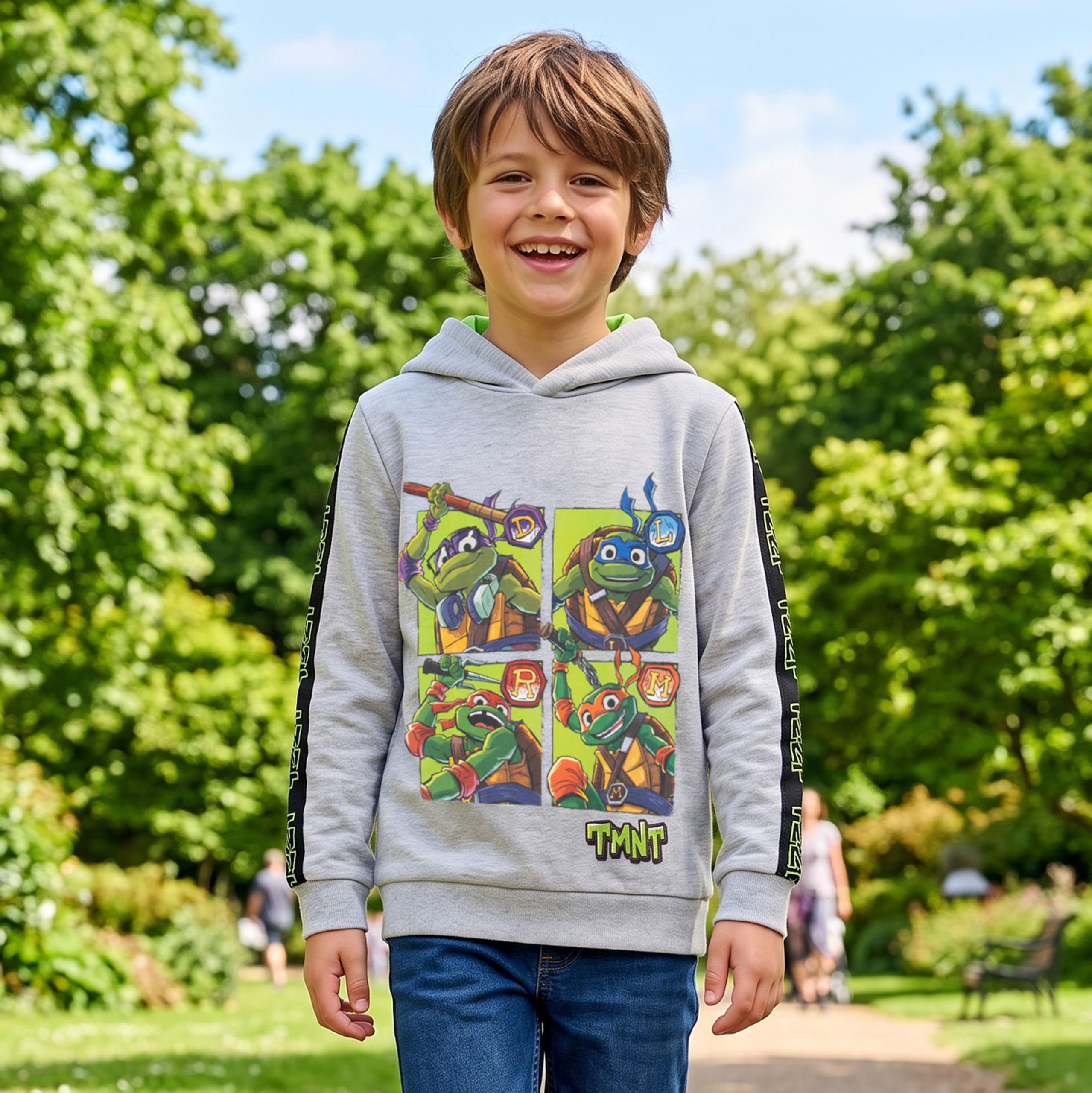 Teenage Mutant Ninja Turtles Felpa Ragazzi | Felpa Bambino con Leonardo, Donatello, Raphael e Michelangelo | Taglie da 5 a 13 Anni | Merchandise Ufficiale TMNT