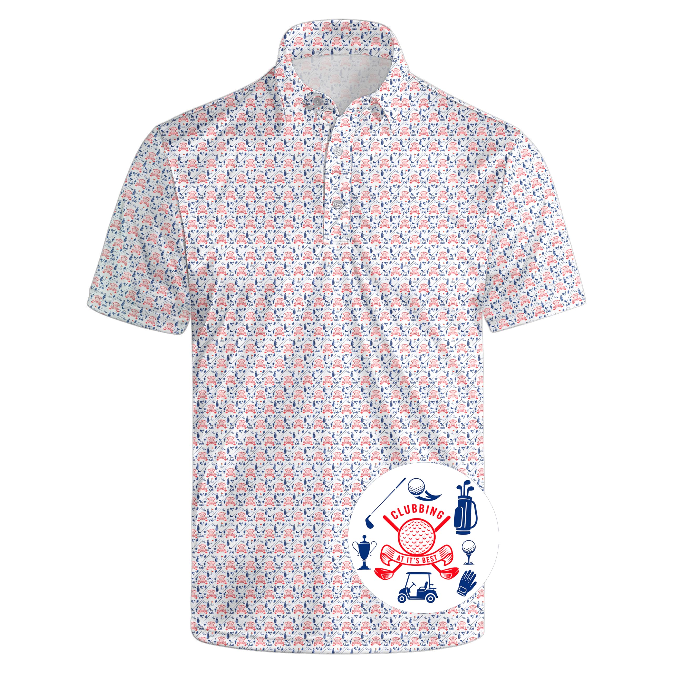 Mens Funny Golf Polo Shirts Short Sleeve Quick Dry Polo Shirts