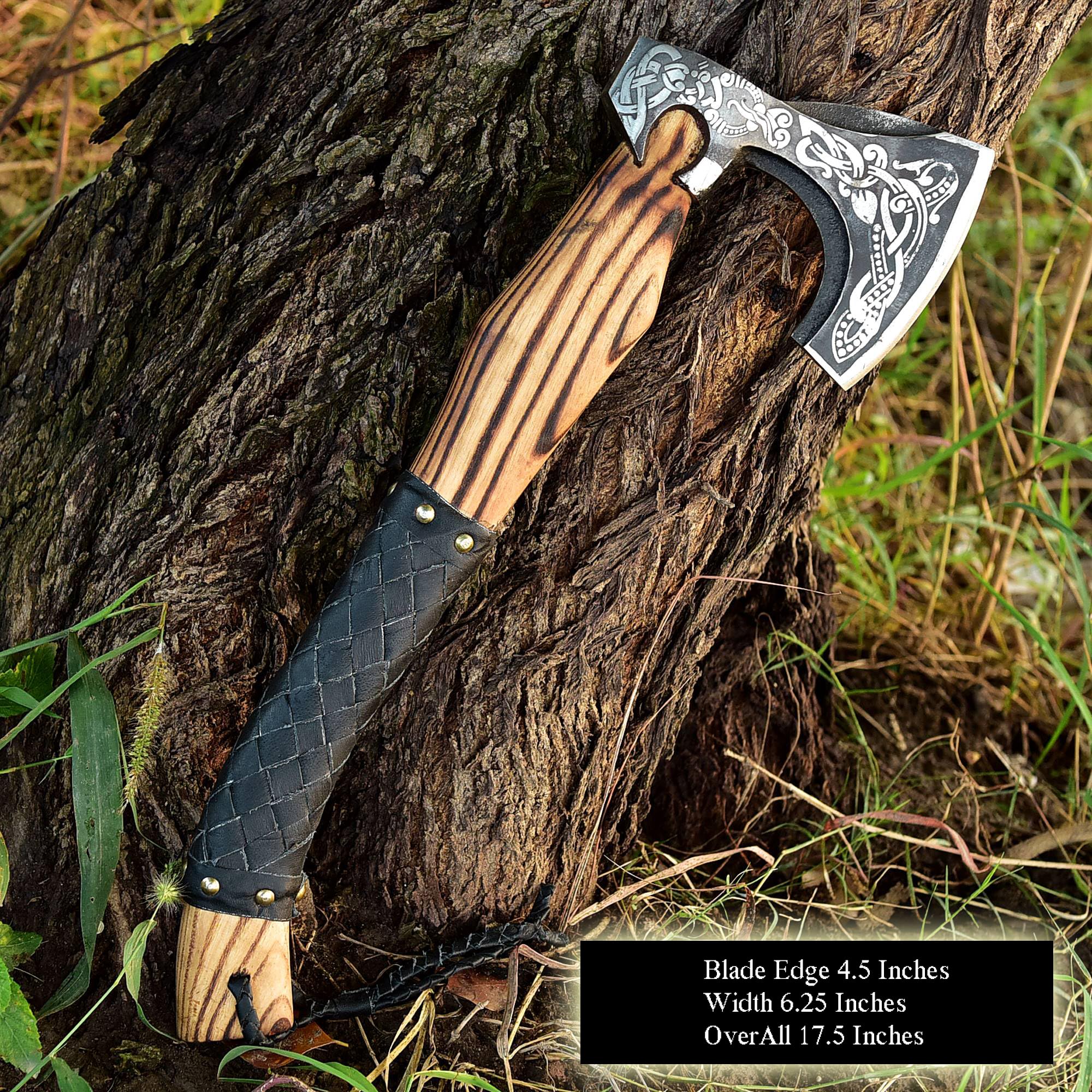 SS SMART & SHARP SPORTS INC Custom Handmade High Carbon Steel Viking Axe Real Hatchet,Gift for hIm,17.5 inches SS-17603 (Medieval Axe)