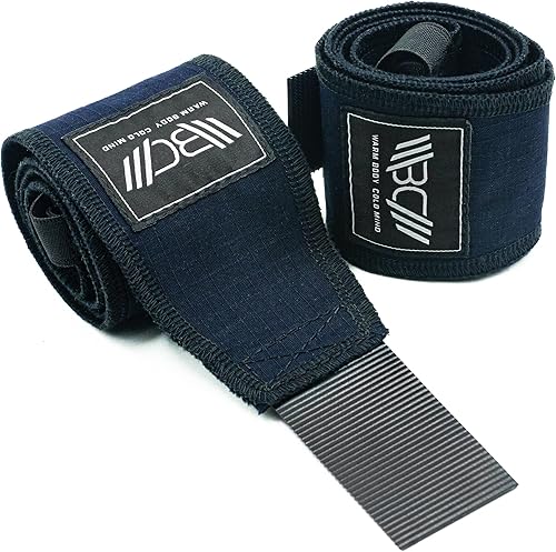 WARM BODY COLD MIND - Muñequeras de algodón de alta calidad para entrenamiento cruzado, levantamiento de potencia, peso muerto, levantamiento de