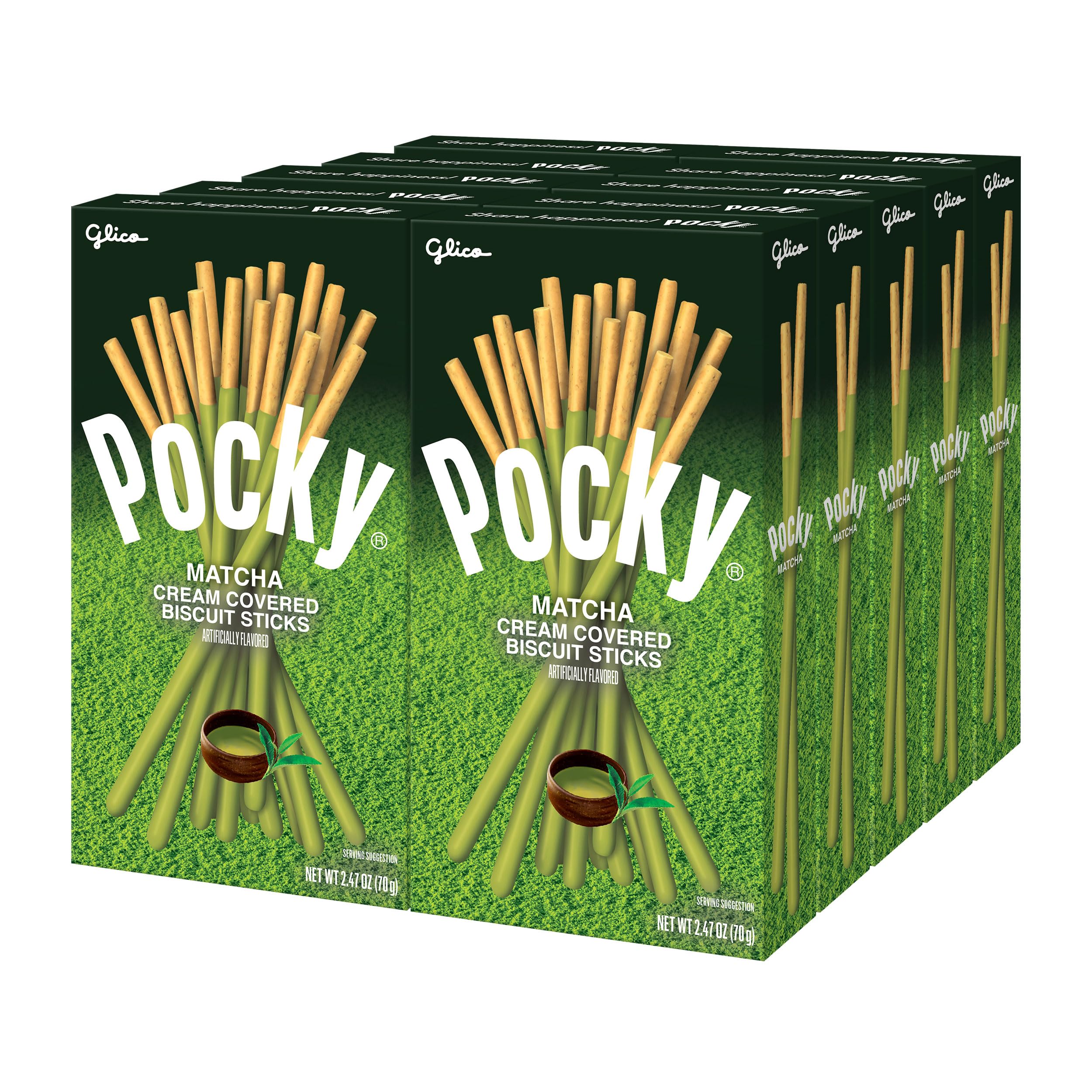 Pocky Biscuit Stick, Matcha Green Tea, 2.47 Ounce (Pack of 10)