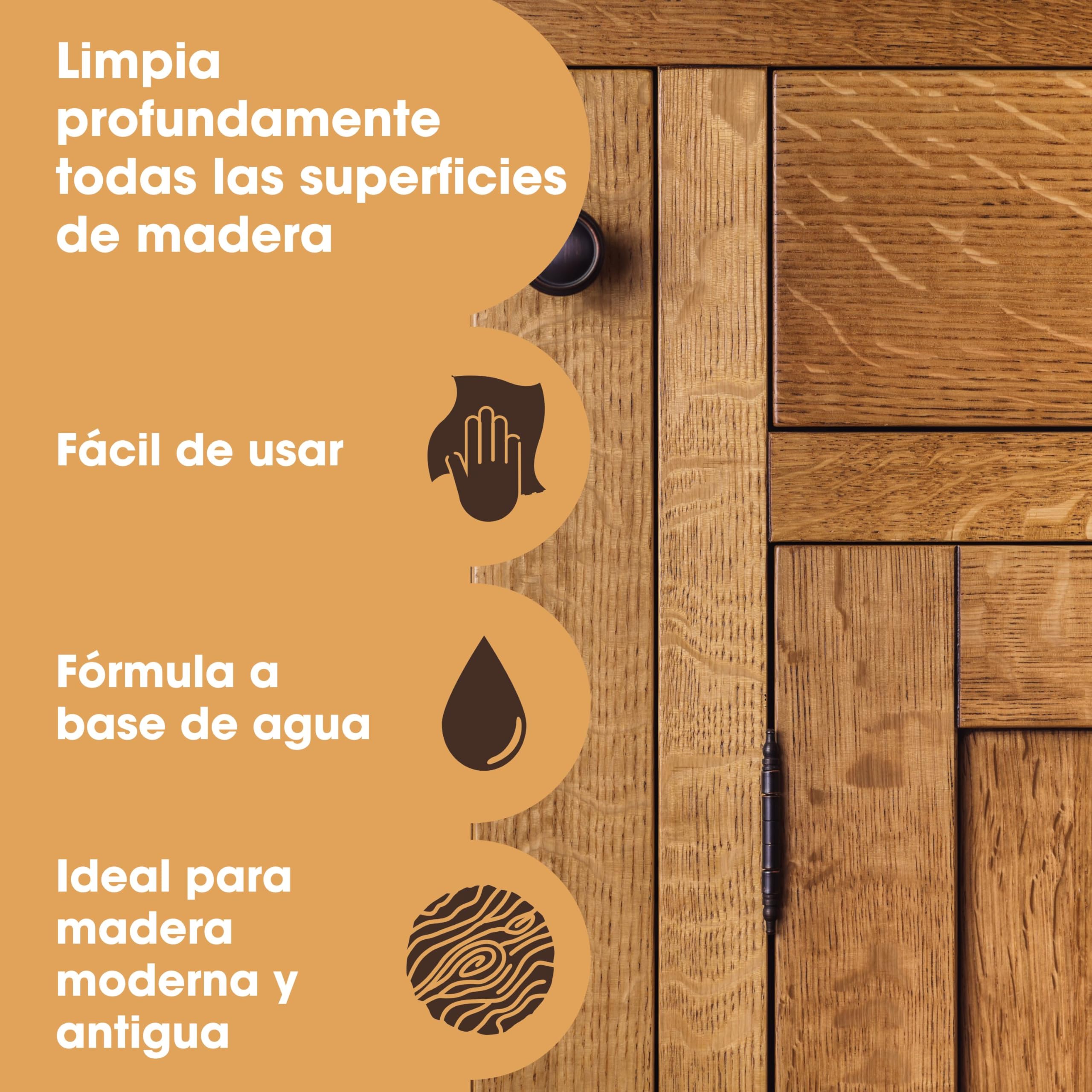 Limpiador Madera Furniture Clinic, Restaura, Limpia Superficies de Madera, Suelos, Puertas, Muebles, Terrazas. Para Interiores, Exteriores. Elimina la Cera Polvo Acumulado la Grasa Suciedad - 500ml