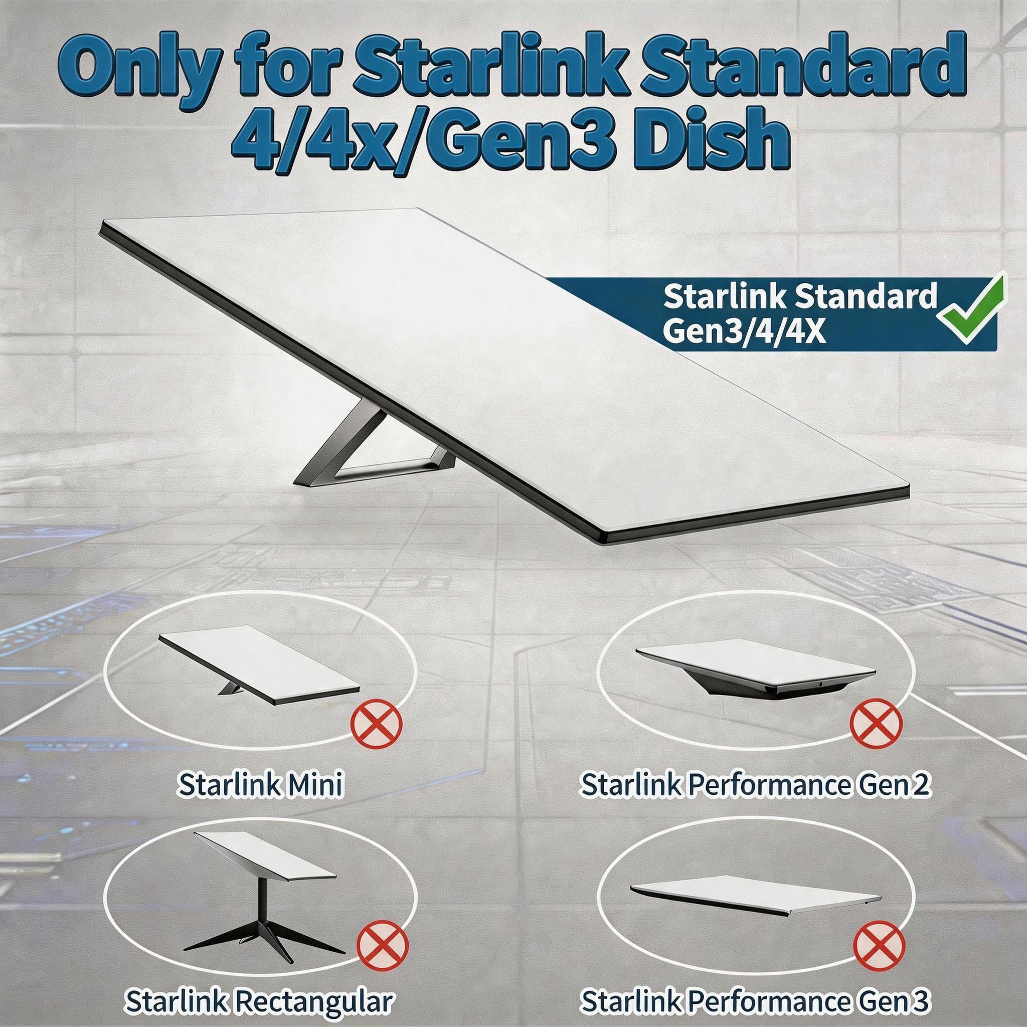 Starlink Support pour montage mural et poteau Gen 3 | Support réglable en métal robuste de 30,5 cm pour parabole V3 standard | Inclinaison à 160° et rotation à 360° | Revêtement étanche | Accessoires
