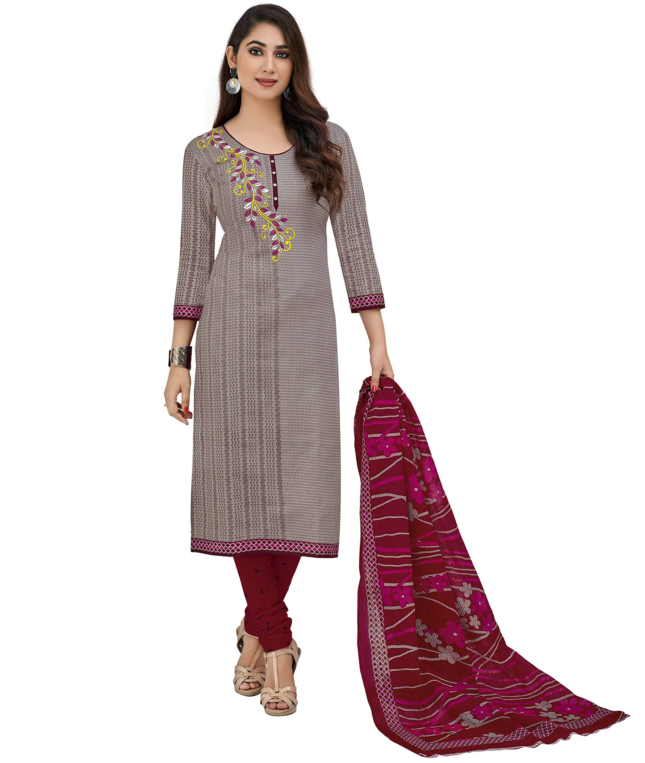Women Cotton Un-stitched Dress Material-image-15