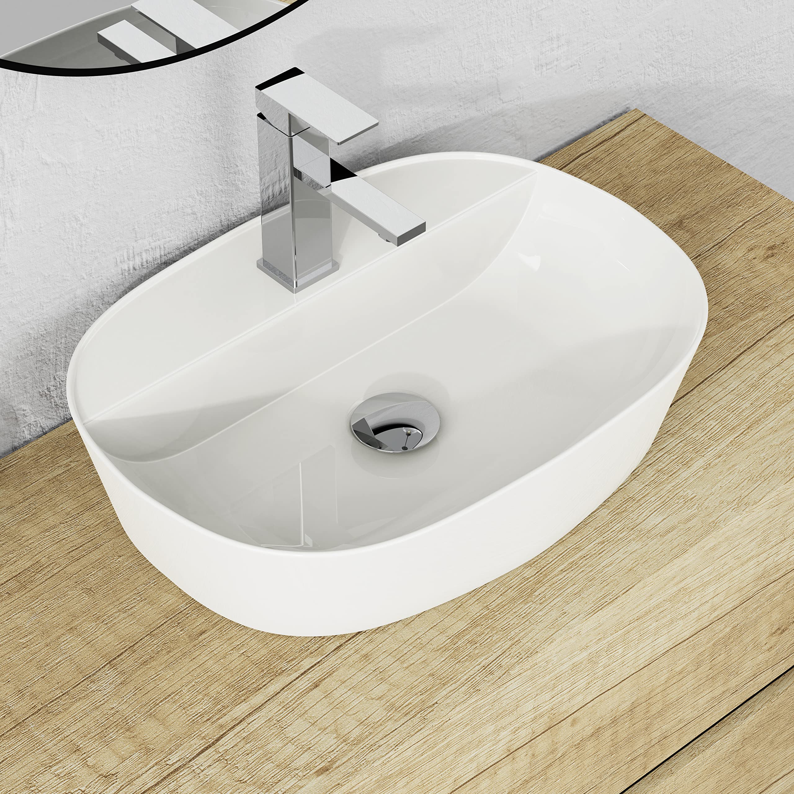 BAIKAL Pack solución para baño con lavabo y complementos. Incluye: lavabo cerámico, Grifo, Sifón extensible y Válvula de desagüe con rebosadero. Fácil instalación, se incluyen las instrucciones