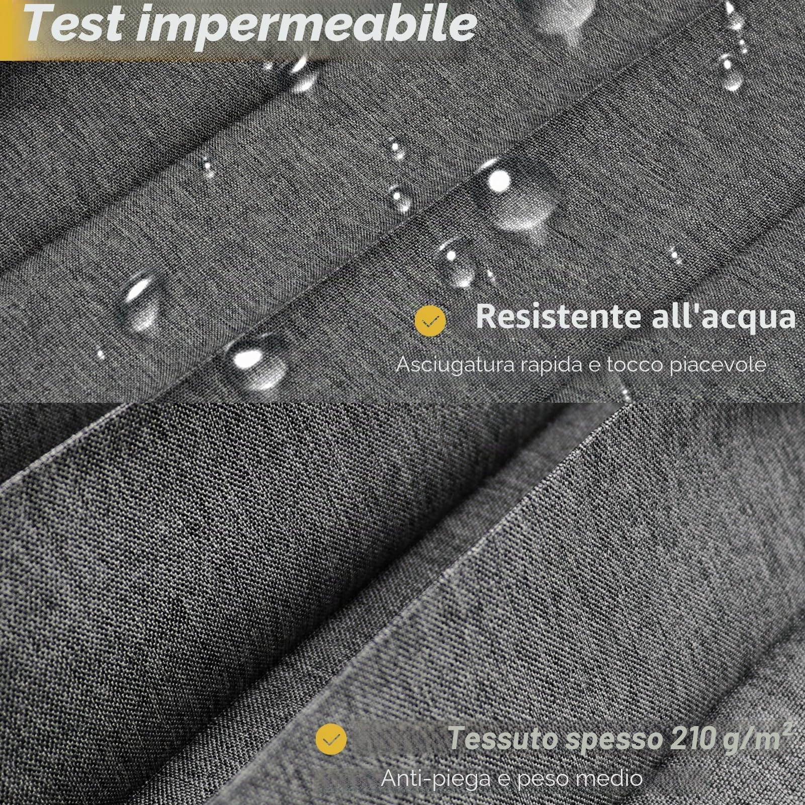 Pieghevole Magnetica Tenda Doccia in lino, Beige, 100x200cm | Tenda da Doccia Magnetica Antimuffa Resistente Impermeabile con Ganciper il bagno, 210 g/m²