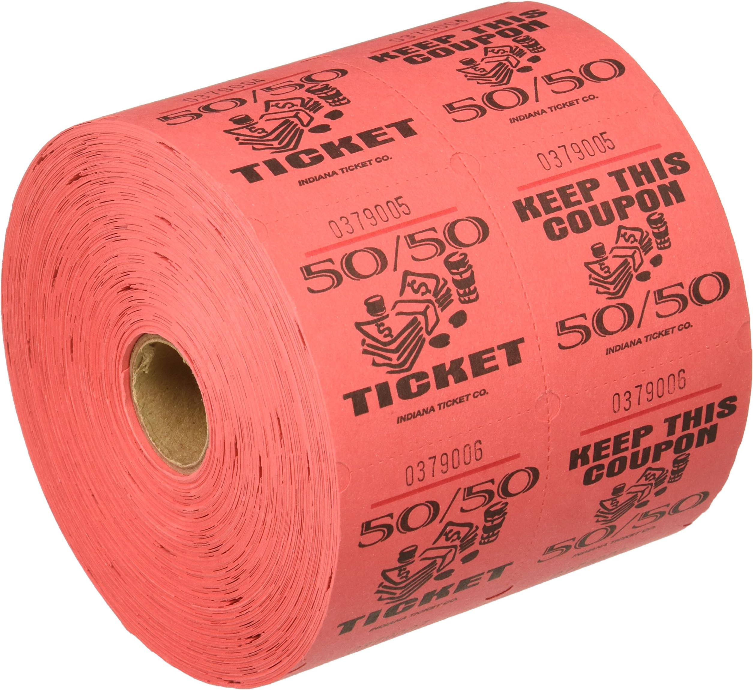 Red 50/50 Raffle Tickets : roll of 1000