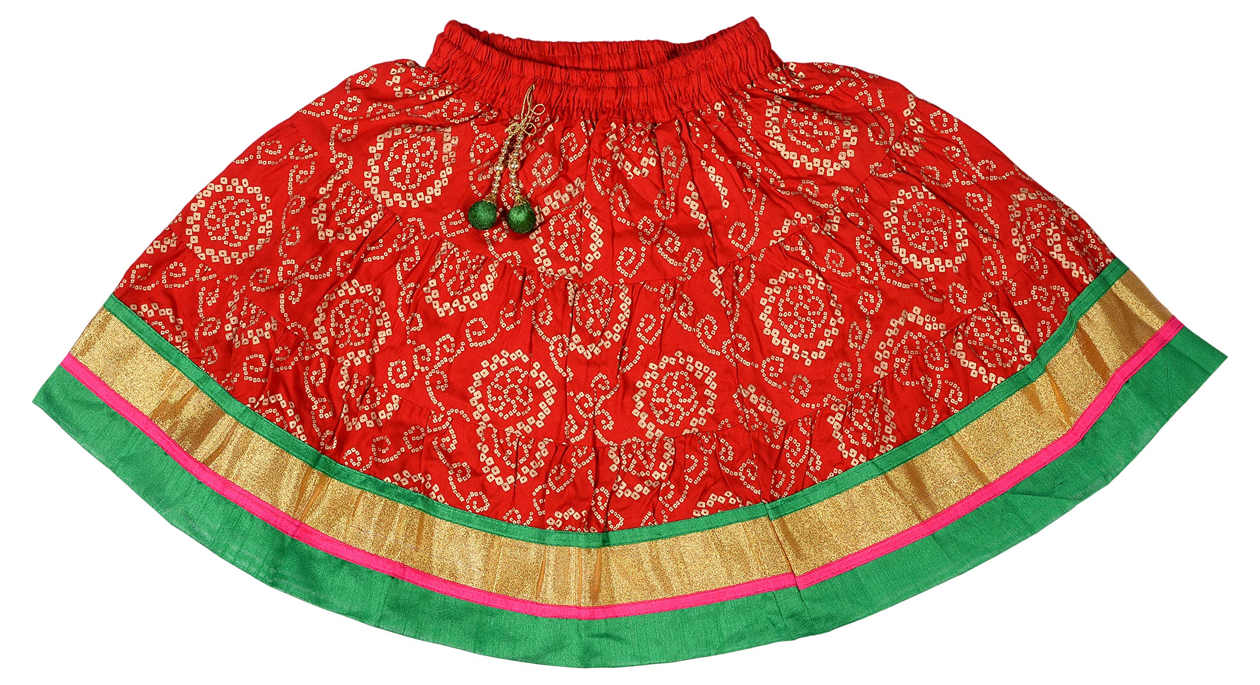 DIAMO baby-girls Rayon Readymade lehenga choli(kid369--3-6 months_3 Months-6 Months_Red) 2