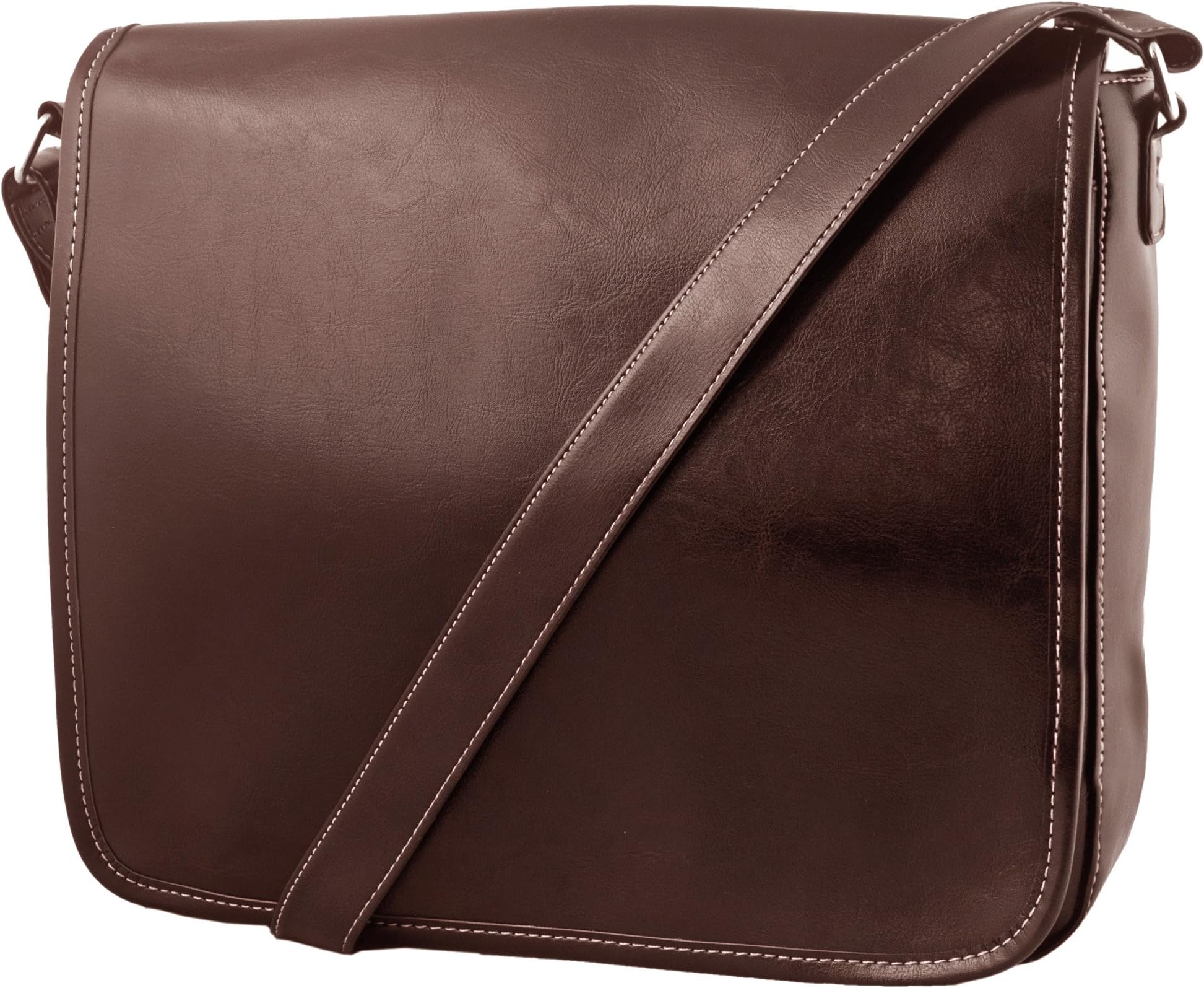 Classic Minimalist Style Man's Casual Business Messenger Bag (Light Brown)