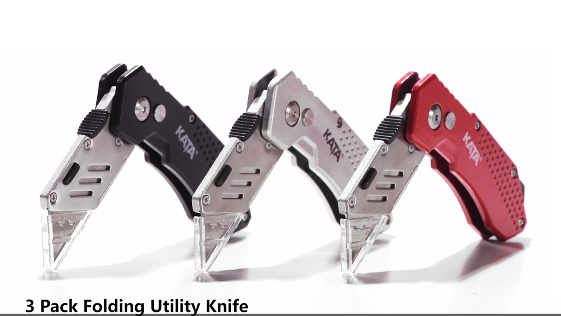 Kat – Life KATA 3-Pack Heavy Duty Box Cutter Folding Utility Knife With Zinc