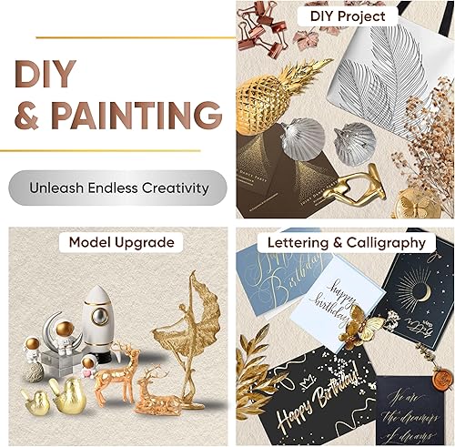 Miniatura 3 de Paquete de 6 marcadores cromados líquidos, bolígrafos permanentes cromados para plástico, metal, pintura de modelos, kit de retoque y reparación,