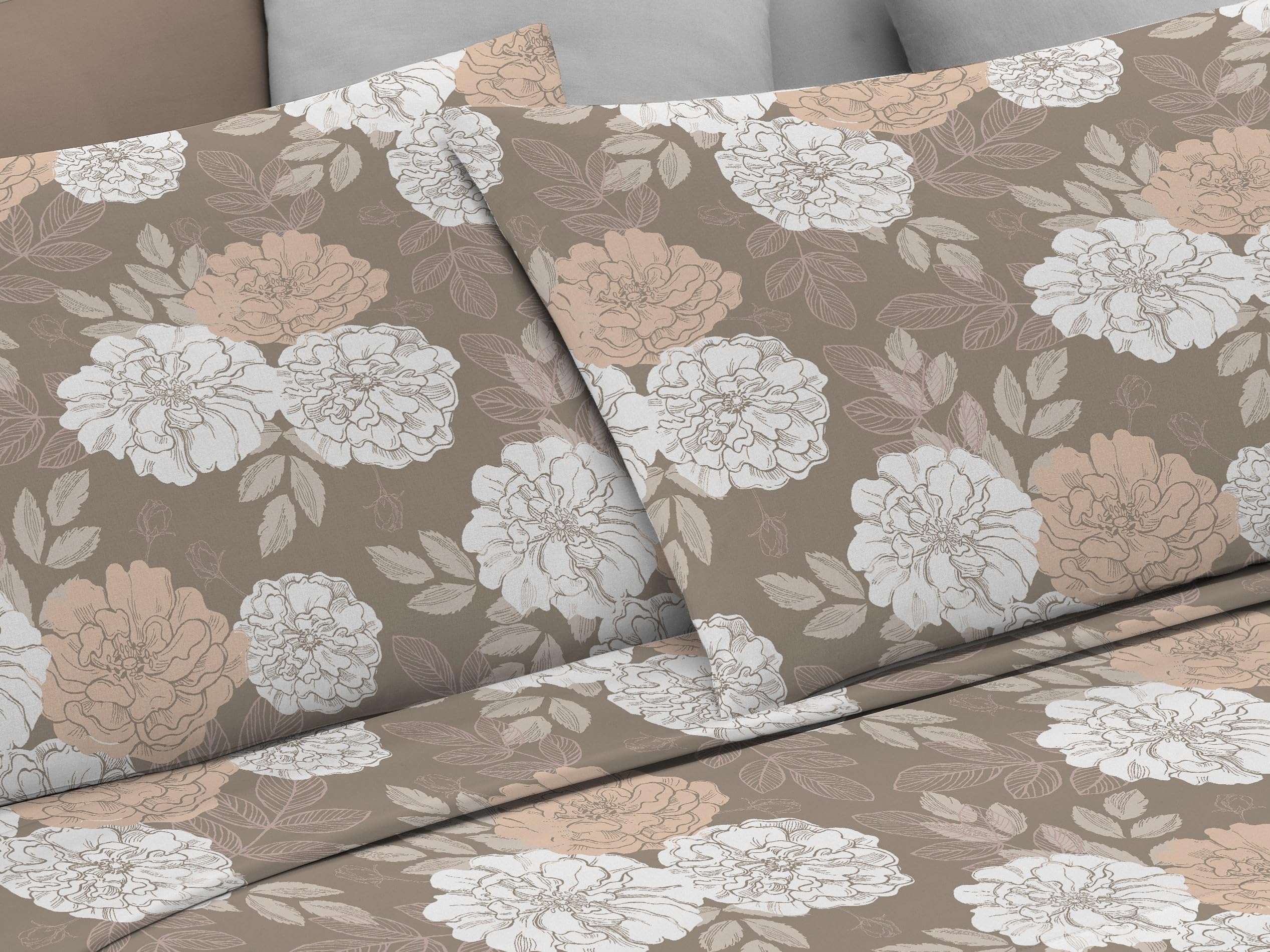 Riad Arredo Set Completo Letto 100% Cotone Morbido - Set Lenzuola con federe Mano Delicata Made in Italy (Marbella Brown, Matrimoniale Standard)