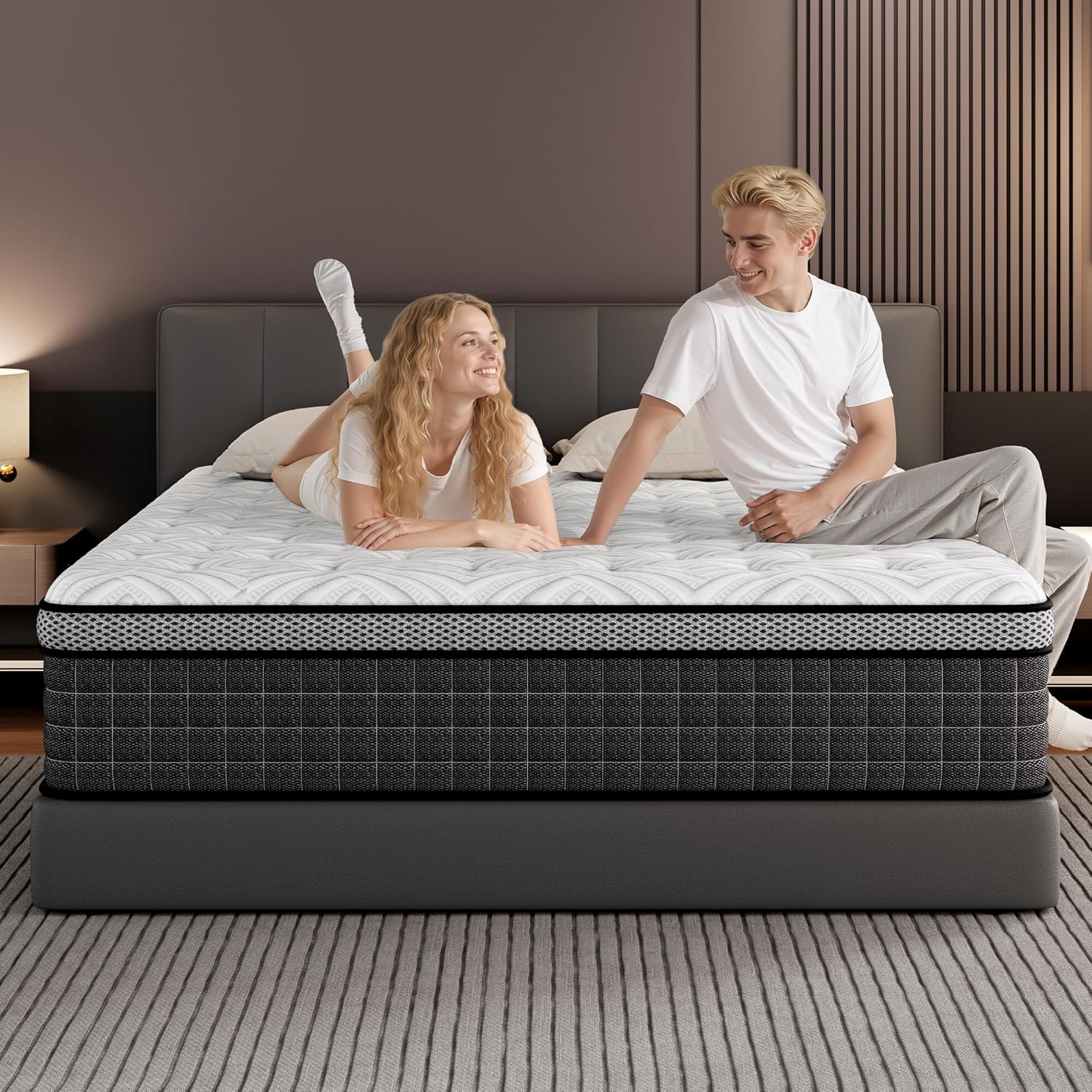 Twin Size Mattress 12 Inch, Hybrid Mattress in a Box with Motion Isolation Memory Foam & Pocket Springs for Pressure Relief, CertiPUR-US Certified, Medium Firm