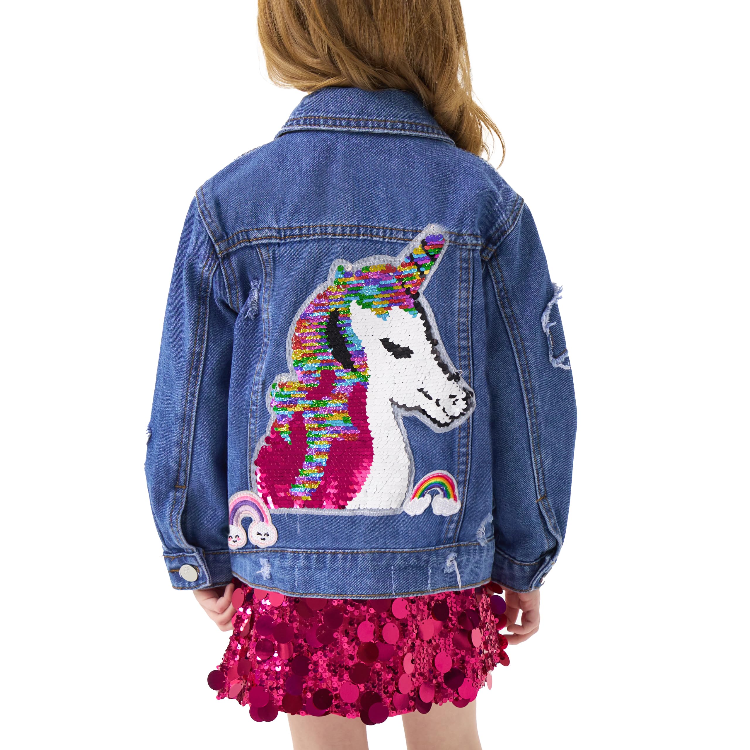 Miipat Chaqueta Vaquera Niñas Pequeñas de Manga Larga con Botones Chaquetas de Mezclilla para Niña Bebé Chaqueta de Vaquera Casual para Niña Pequeña