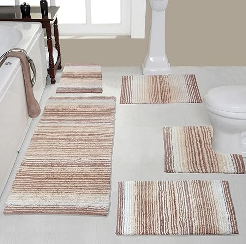 Miniatura 41 de Home Weavers Colección Gradiation 100% algodón, alfombra lavable, tapete de baño, tapete de cocina, juego de alfombras de baño, antideslizantes
