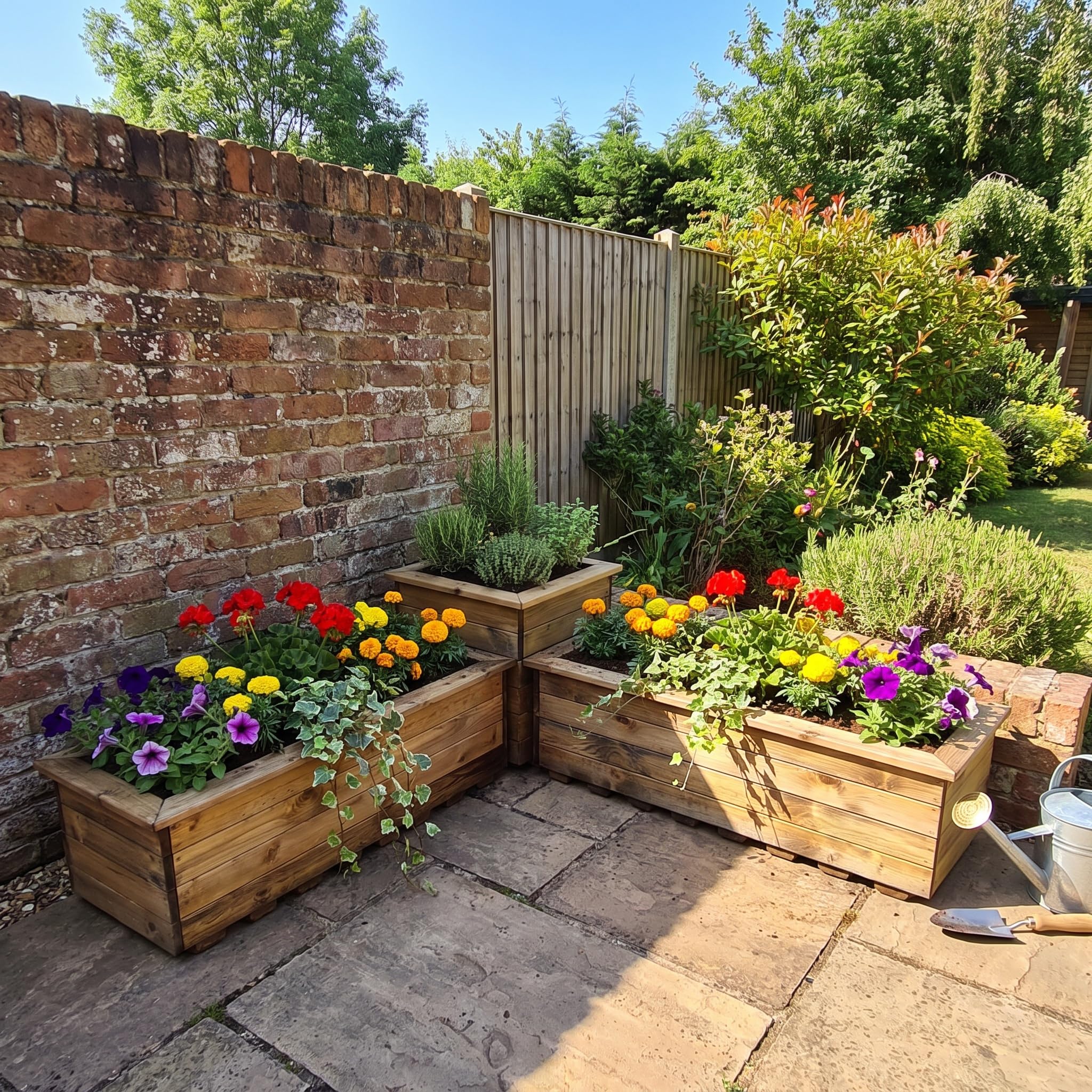 Charles Taylor 3 Piece Wooden veg trough planter set.