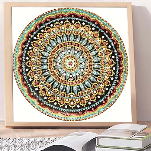 Miniatura 3 de Hibah Kits de pintura de diamantes para adultos, mandala, manualidades de diamantes para niños principiantes, arte de gemas de forma especial 5D,