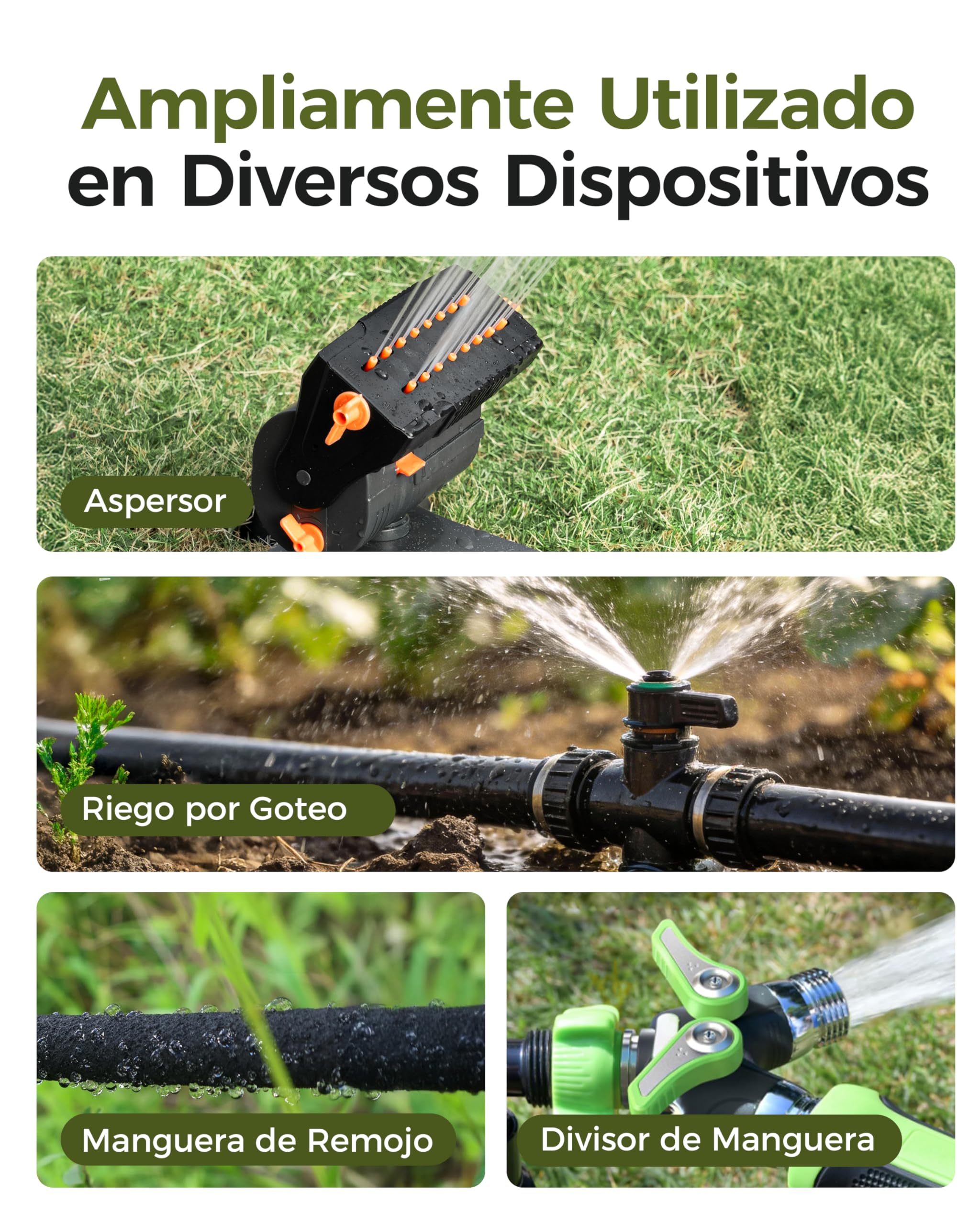 Diivoo Latón Temporizador Riego Automático 3 Salidas para Jardín y Césped | Gran Pantalla LCD, Retraso por Lluvia, Riego Manual/ Automatico