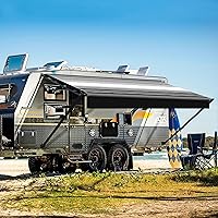 Vista 19 de YESCAMP Kit Completo de Toldo Manual Retráctil para RV, Toldo Retráctil para Cámper para RV o Remolques, Toldo Enrollable para RV para Cámper