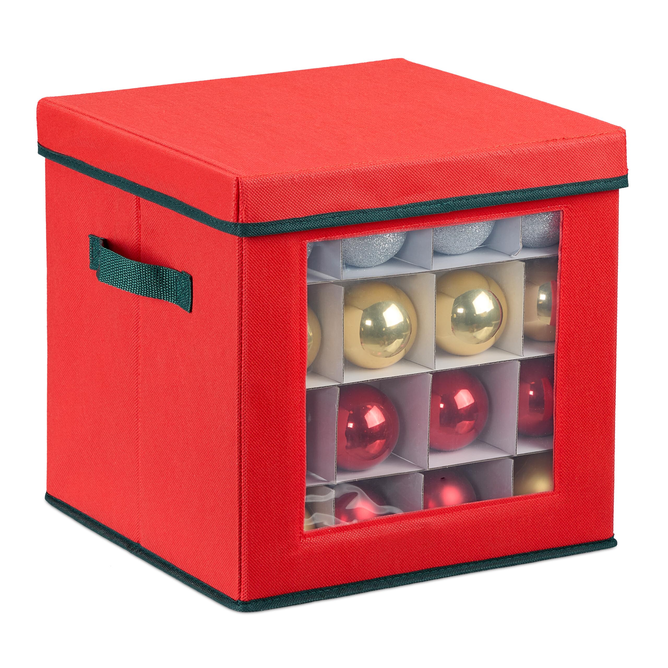 Caja organizadora de adornos navideños de tela para proteger tus bolas de Navidad
