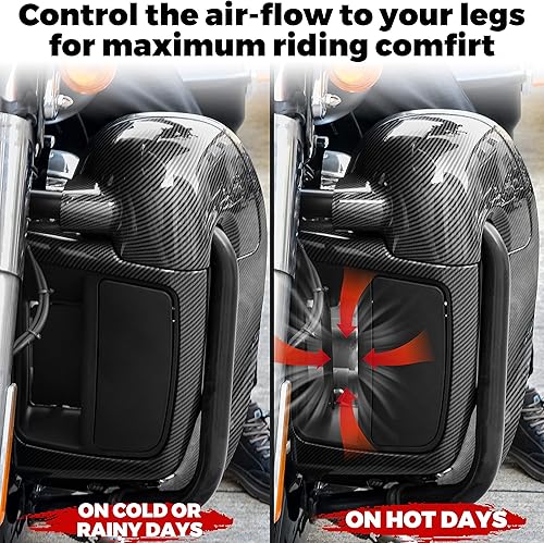 Miniatura 3 de Carenados de pierna ventilada inferior con patrón de fibra de carbono con guanteras para Harley Touring Street Glide Electra Glide Road King Glide