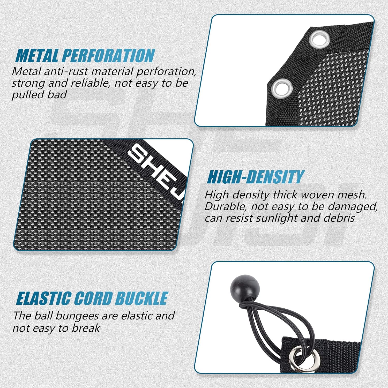 SHEJISI RZR Rear Window Net, Thickened Soft UTV Protection Net, Dedicated to UTV Sun Protection Accessories, RZR Net Screen Sun Shade Perfectly Adapted to Polaris RZR1000 900